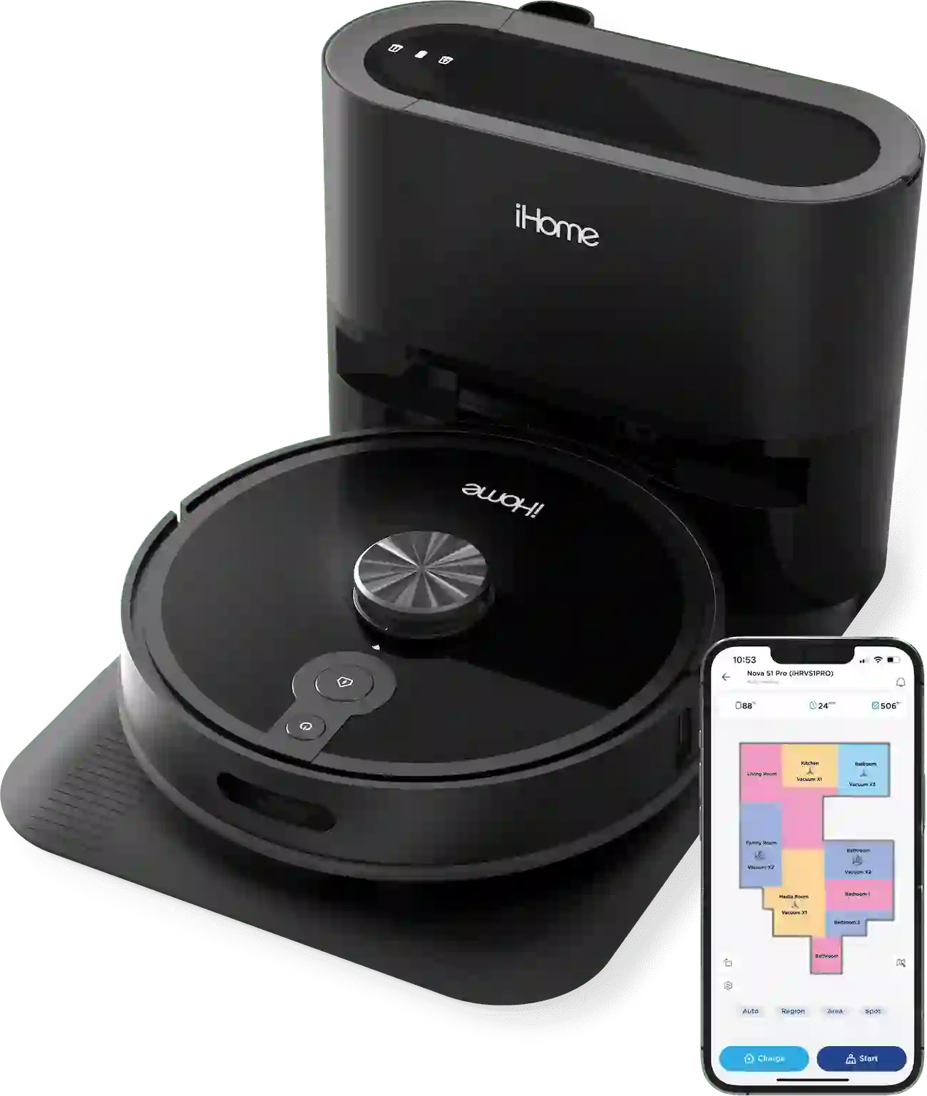 iHome AutoVac Nova S1 Pro Robot Vacuum – LIDAR Smart Mapping