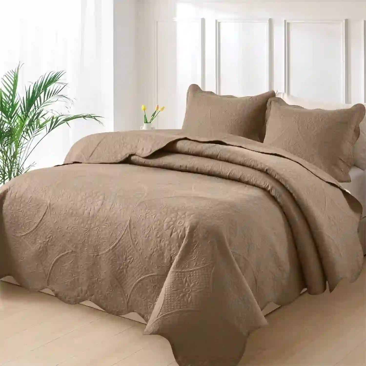 Moonlight20015 3-Piece Lightweight Microfiber Ultrasonic, Beige