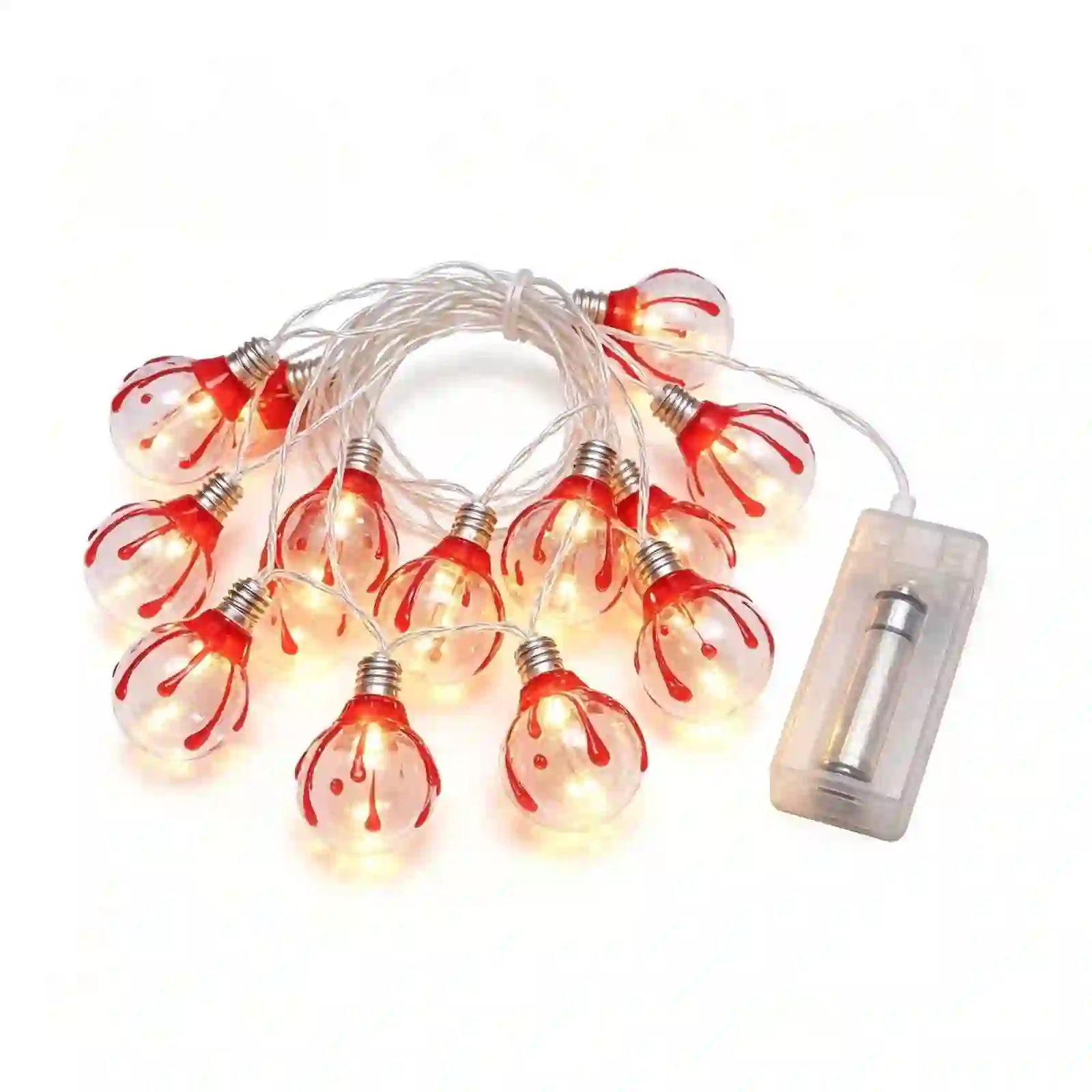 Halloween Drip Bulb String Lights 10 LED Battery Operated Spooky