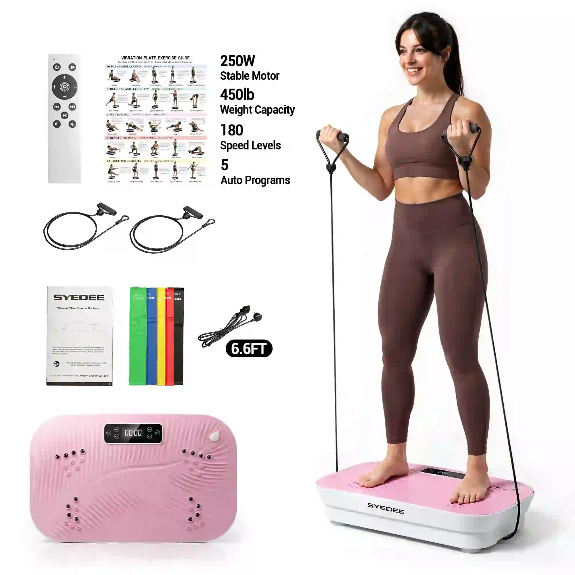 Syedee Vibration Plate Exercise Machine, 180 Speed Levels