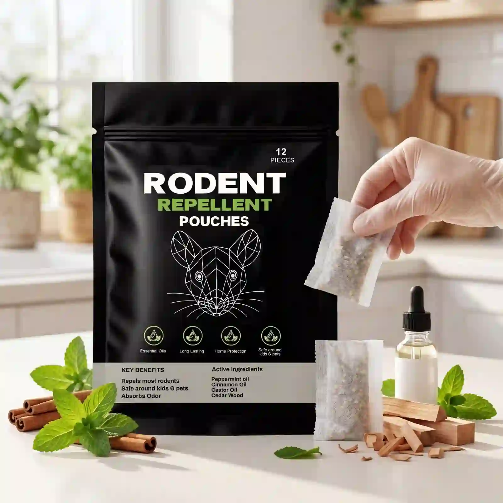 12 Pack Rodent Repellent Pouches