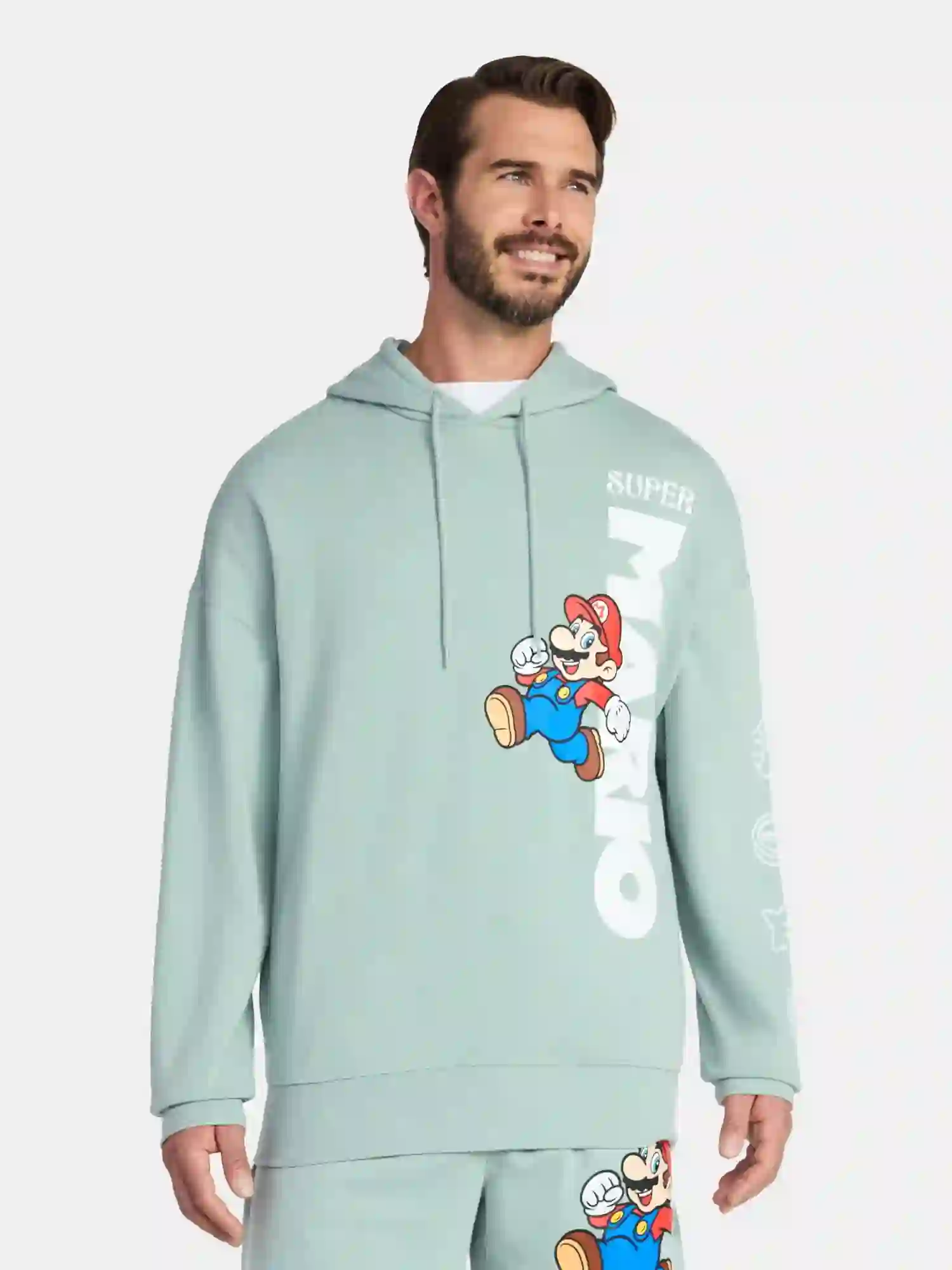 Mario Men's and Big Men's Graphic Print Fleece Hoodie