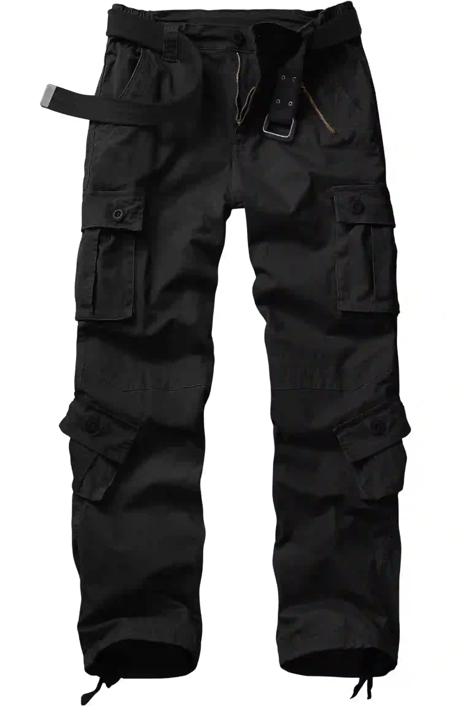 TRGPSG Women's Cargo Pants with 8 Pockets Cotton Casual, Black 12