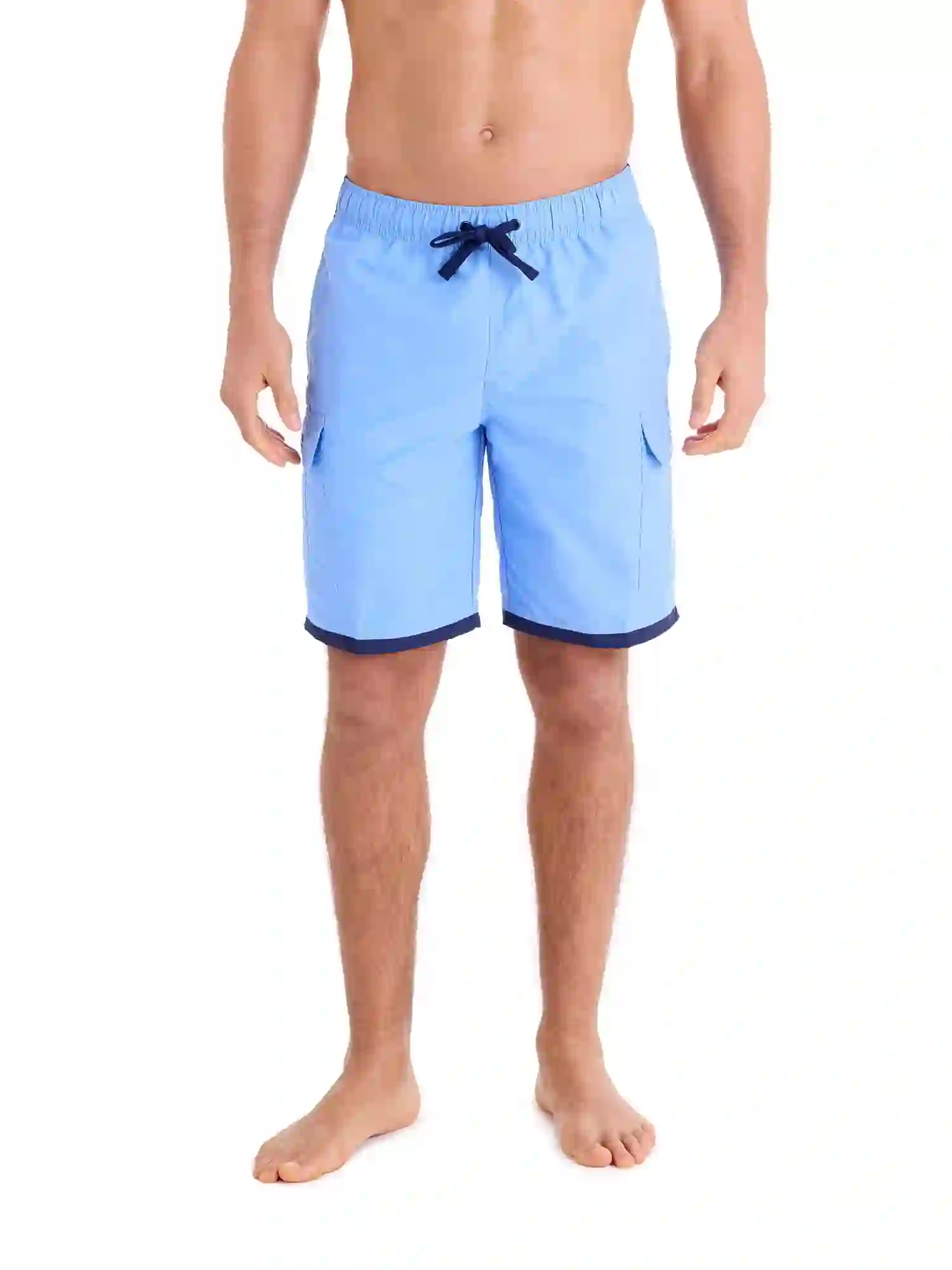 U.S, Polo Assn, Men's Blue Natural Cargo Swim Short, L