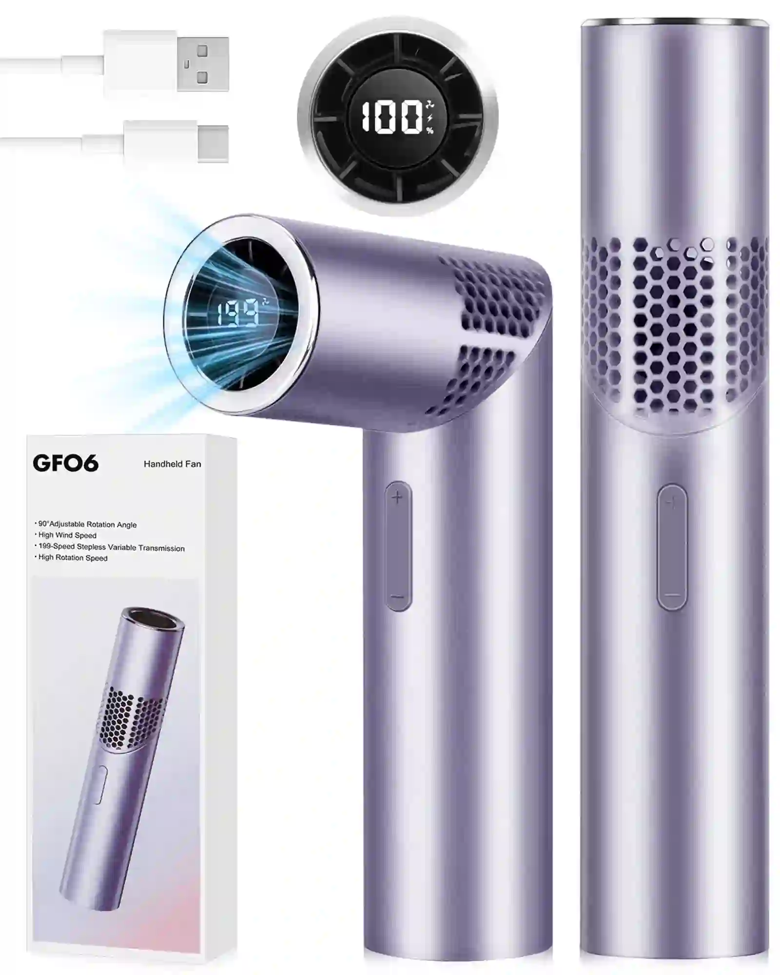 Spopal Handheld Portable Fan, Up to 11H Runtime, Purple