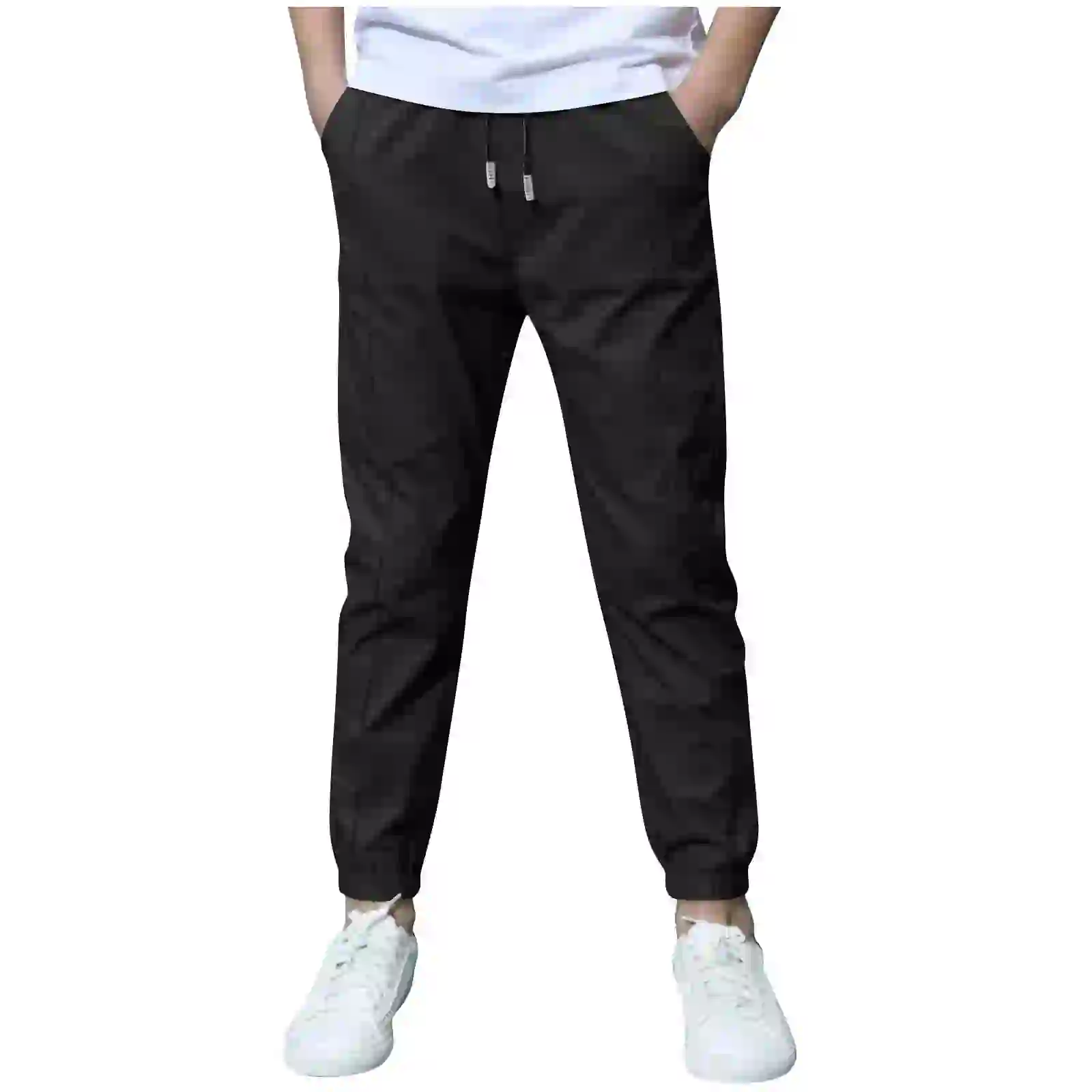 4-12 Years Boys' Baggy Sweatpants Straight Leg Open Bottom Casual
