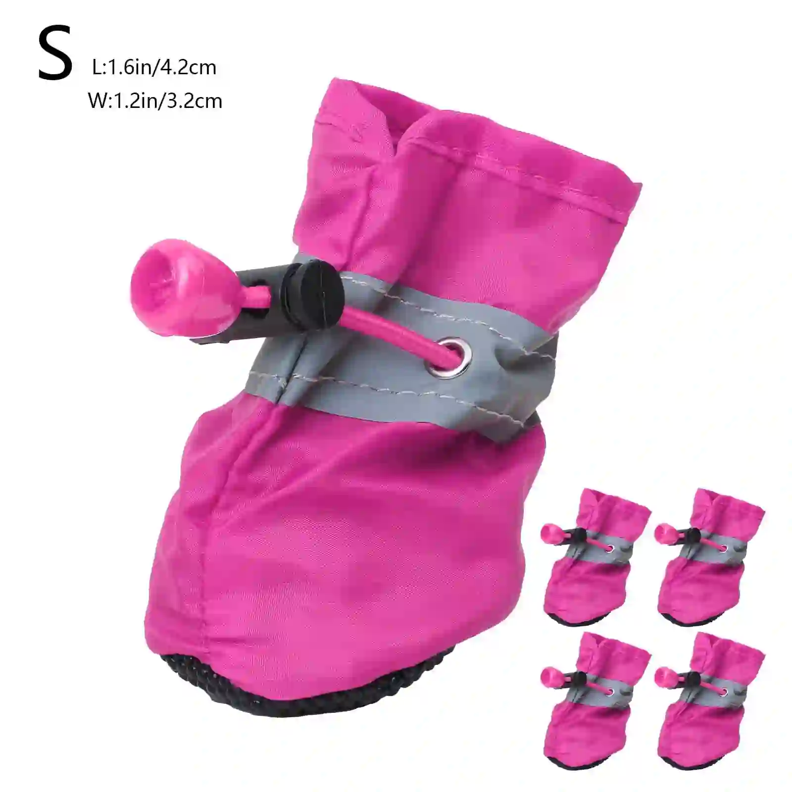 HCBY Dog Shoes Dog Boots Paw Protector, (Pink S 1.6"x1.2")