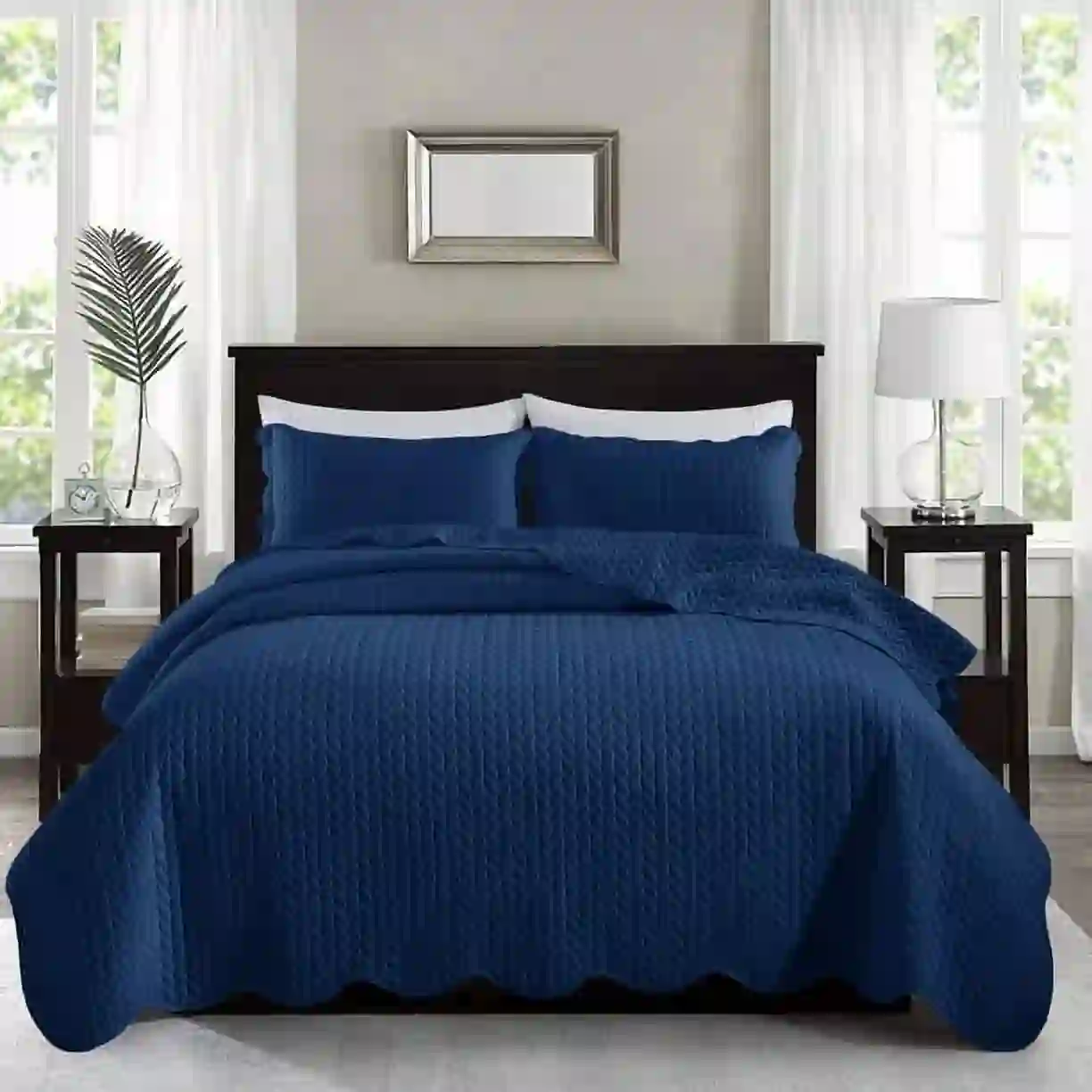Imperial Rooms 2 Piece Soft Microfiber Chevron Embossed Pattern