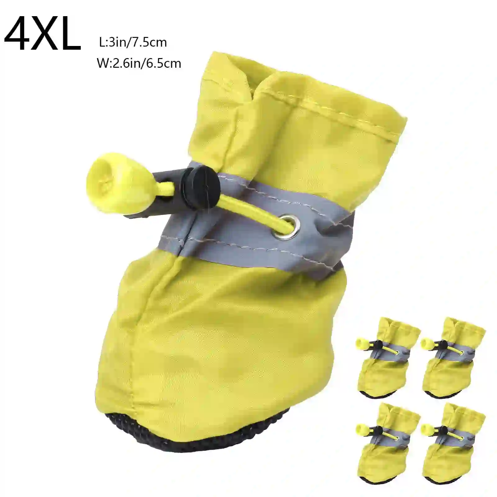 HCBY Dog Shoes Dog Boots Paw Protector, (Yellow XXXXL 3"x2.6")