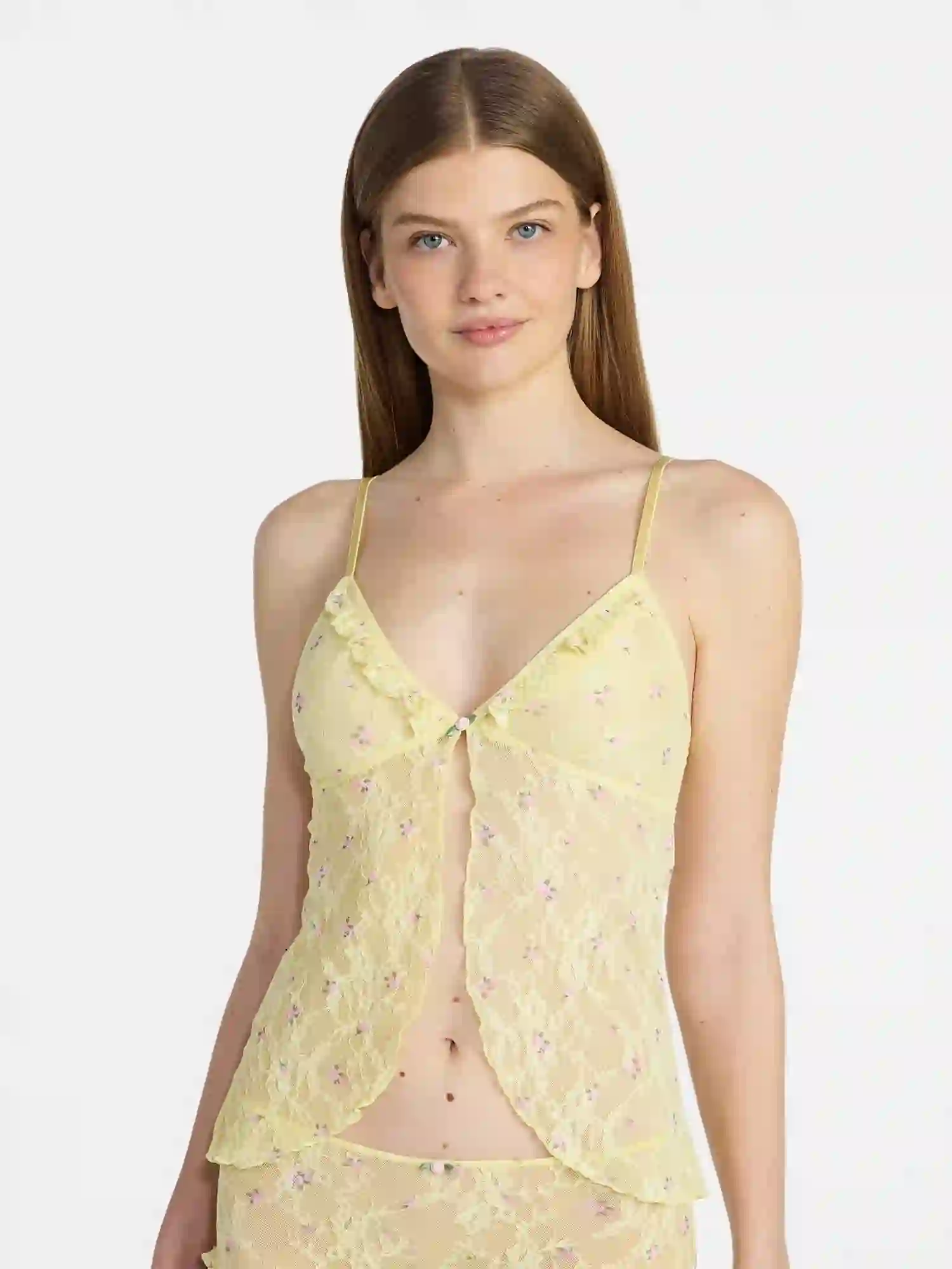 No Boundaries Lace Flyaway Cami Top, Women's XS-XXXL
