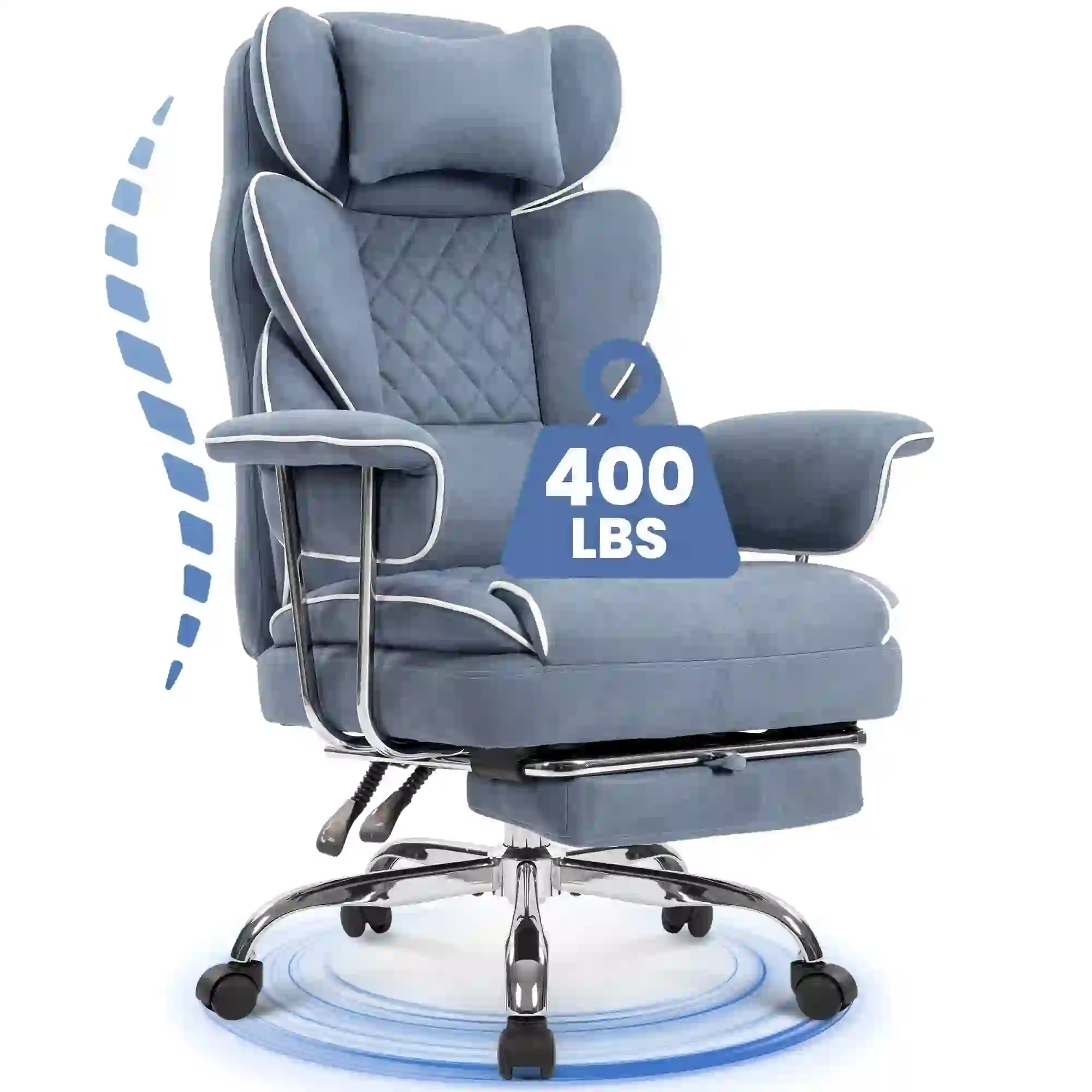 CELTOSS Executive Office Chair 400LBS, Fabric Blue