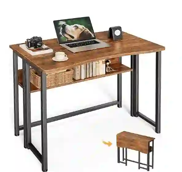 Ktaxon Wood Folding Computer Desk Office Laptop PC Work, Brown