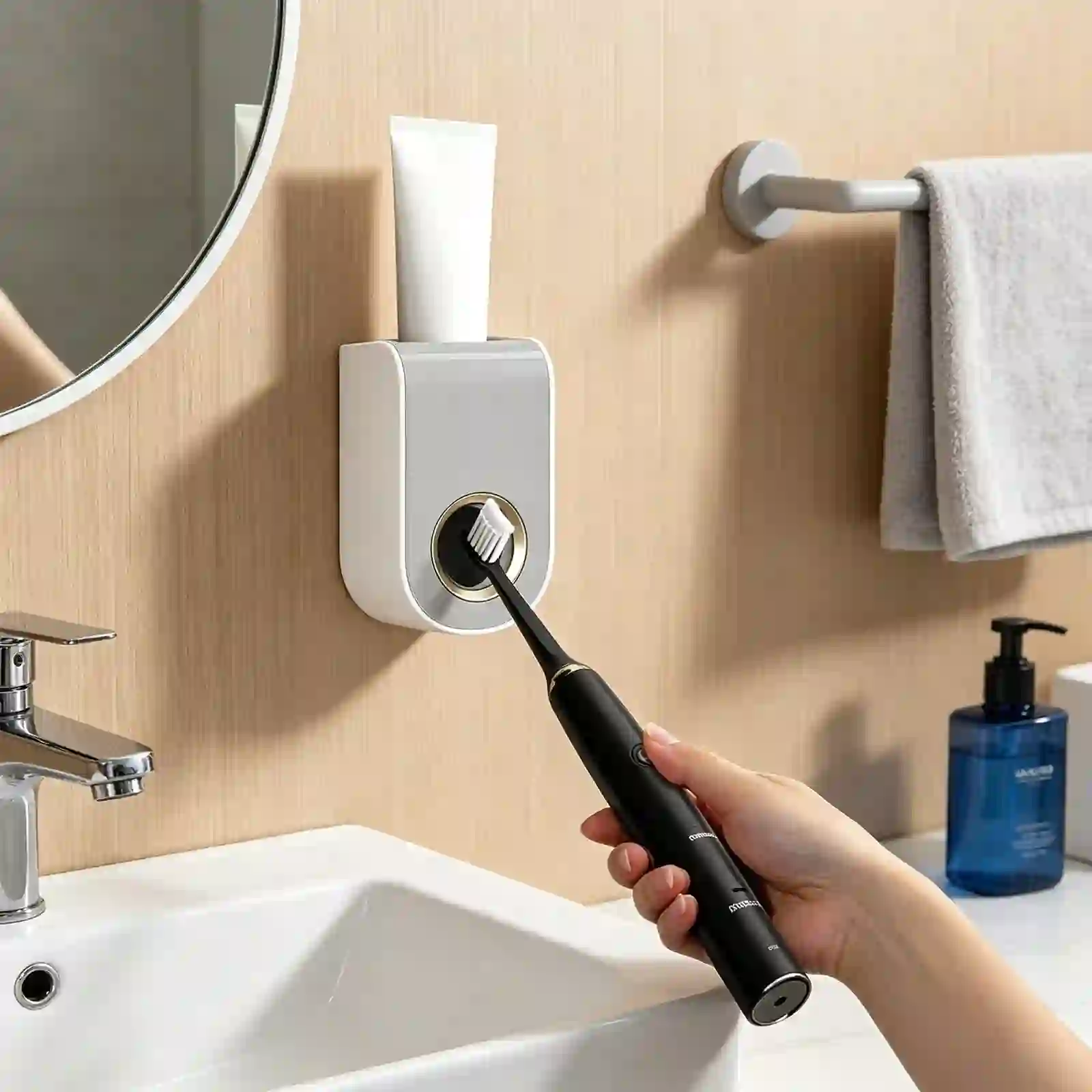 Linnome No Drill Wall Mount Automatic Toothpaste Dispenser