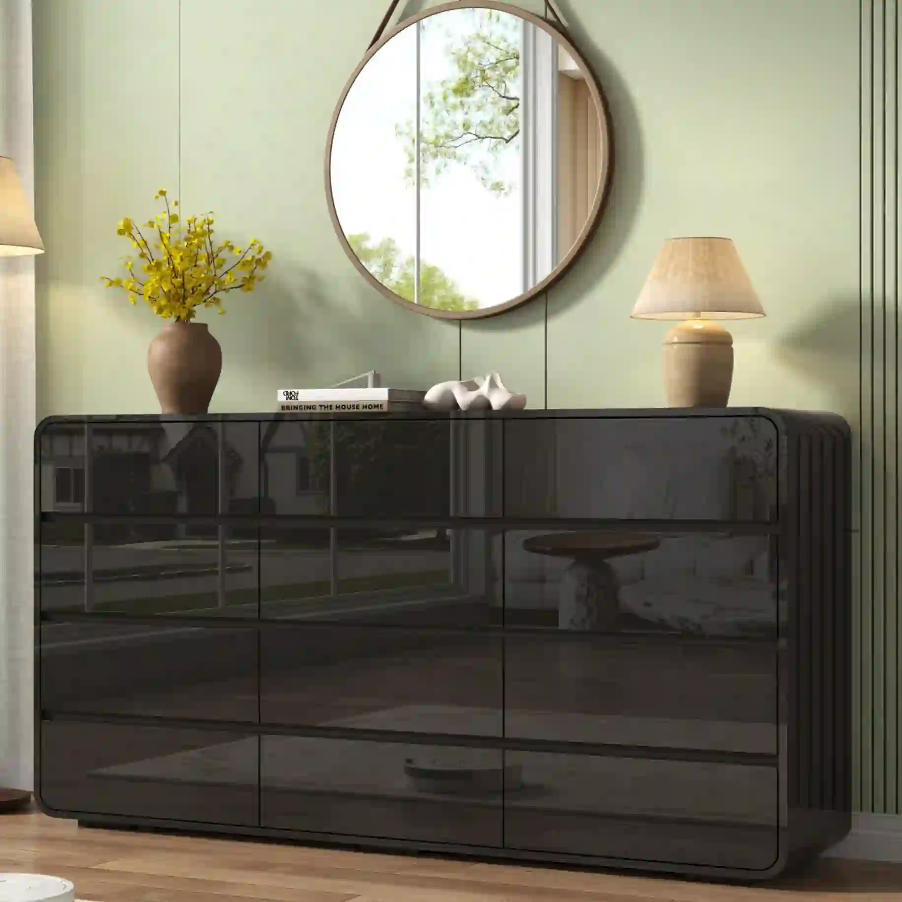 ANPOO High Gloss 12-Drawer Dresser