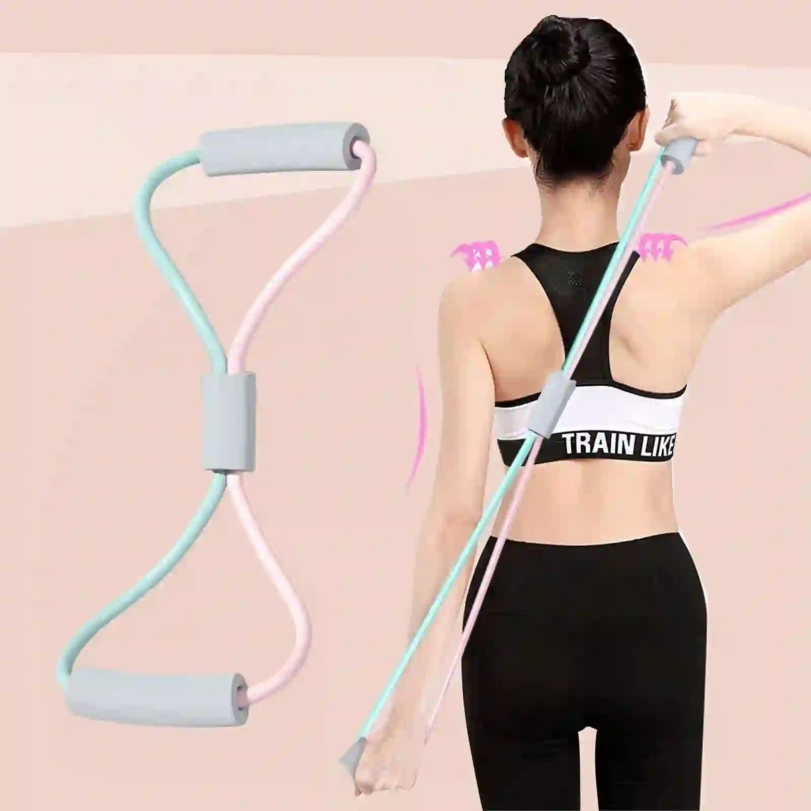 Resistance Bands with Handles Figure 8 Fitness Exercise Bands