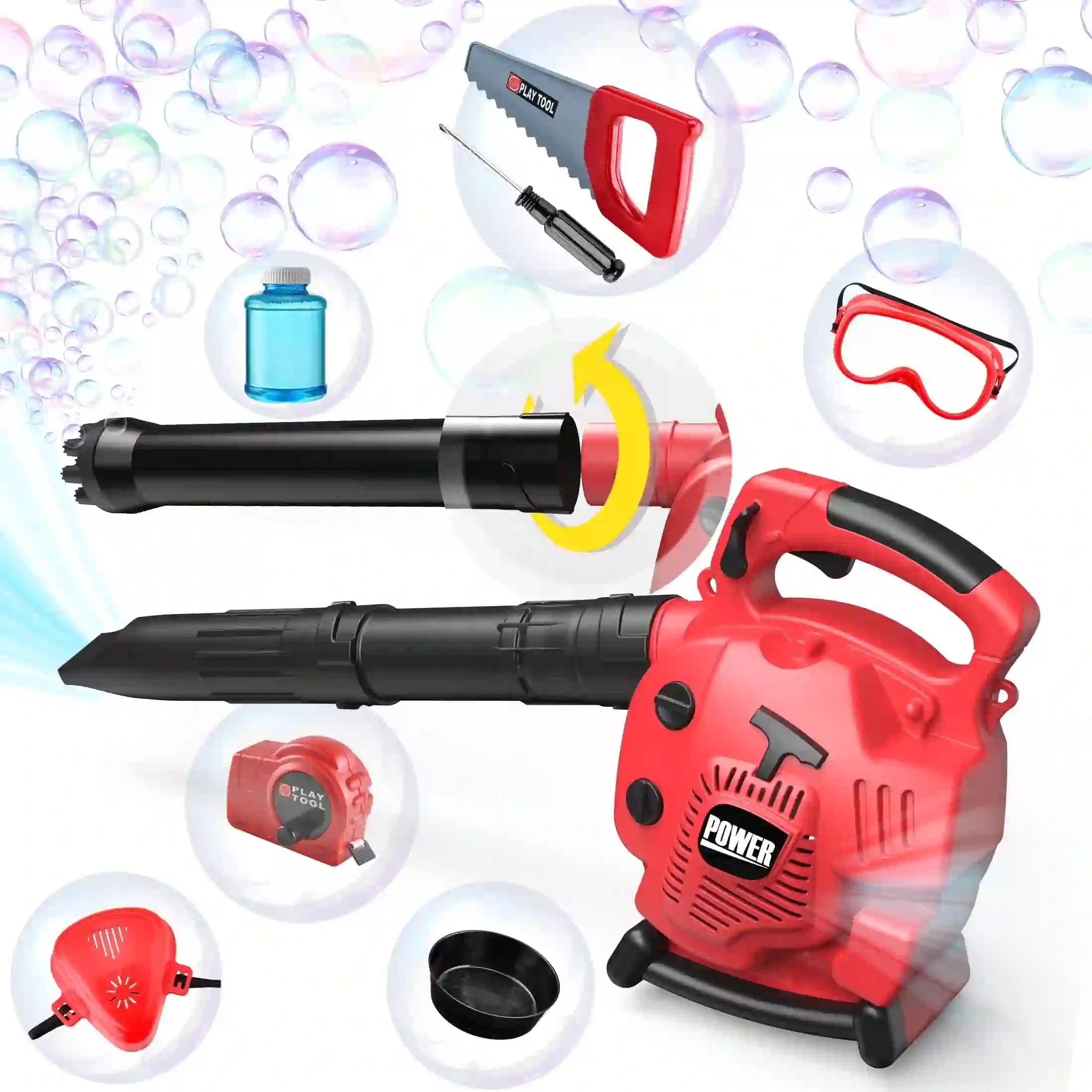 YCFUN 2 in 1 Kids Leaf Blower and Bubble Toy