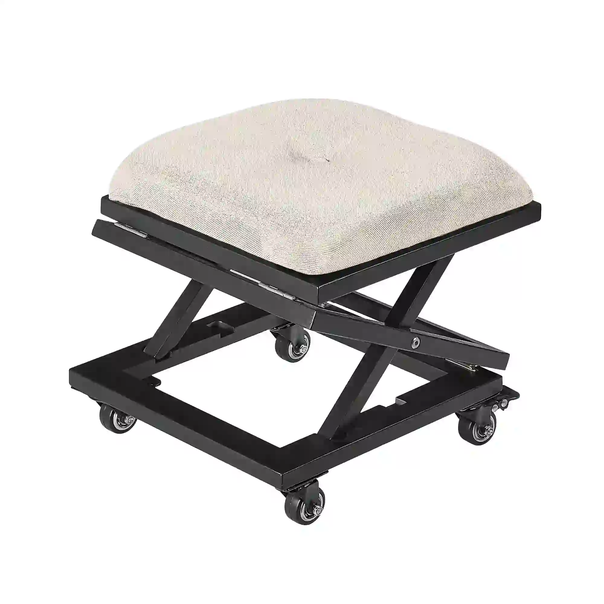 VECELO Adjustable Height Lifting Foot Stool with Wheels, Set of 1
