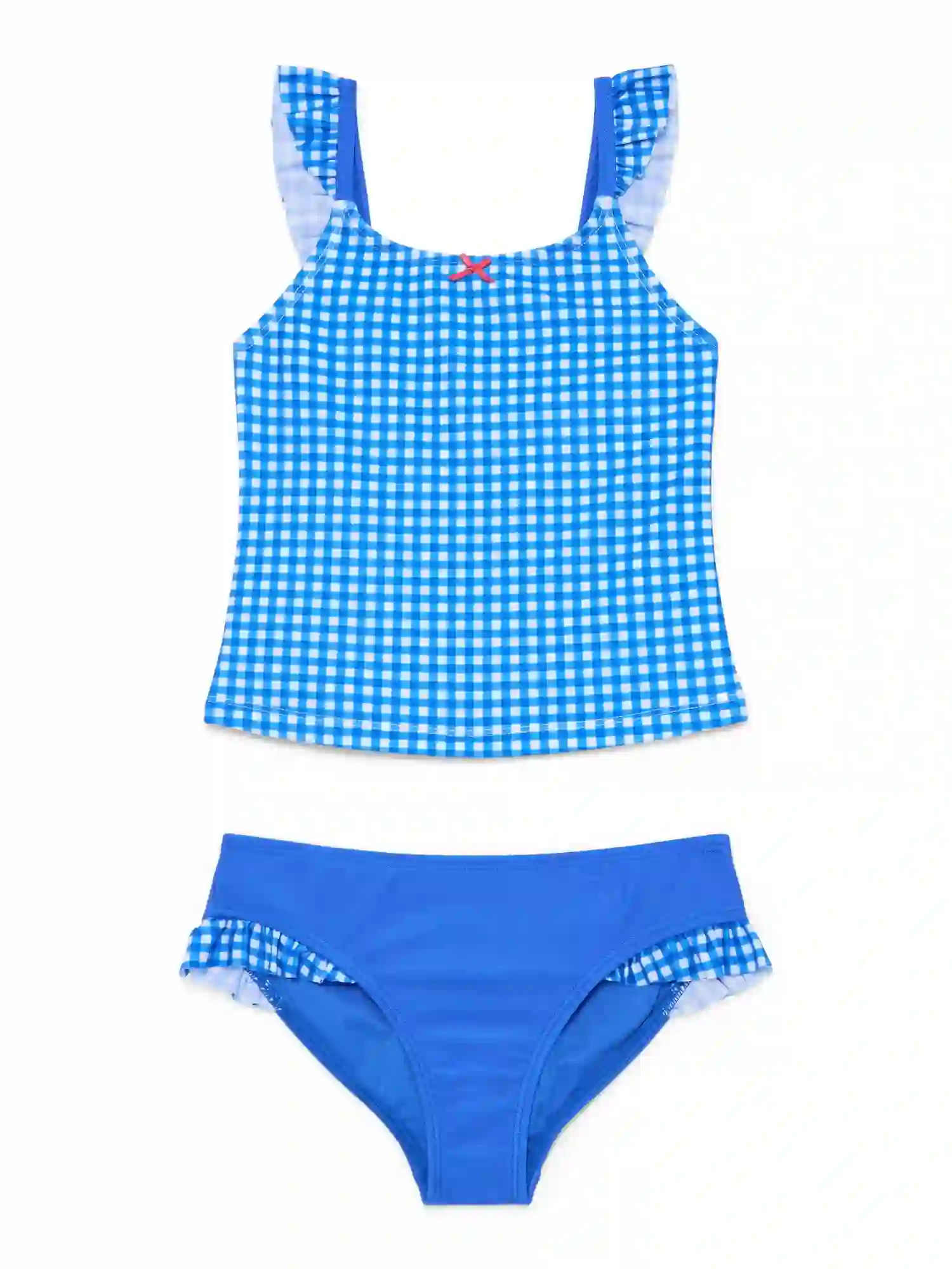 Wonder Nation Girls Ruffle Gingham Tankini Swimsuit, 2-Piece