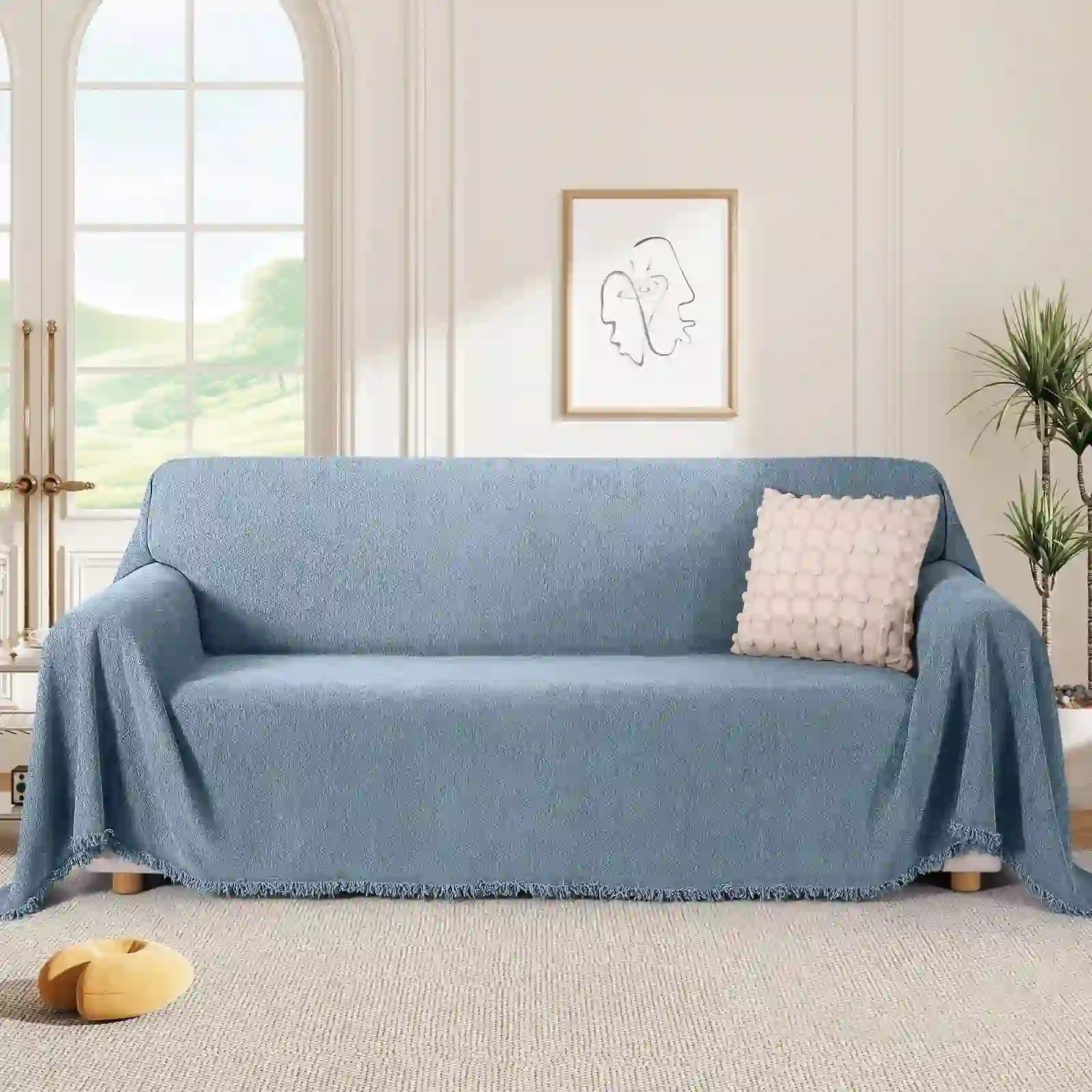 Timeles Couch Covers Washable Sofa Slipcovers, Blue)