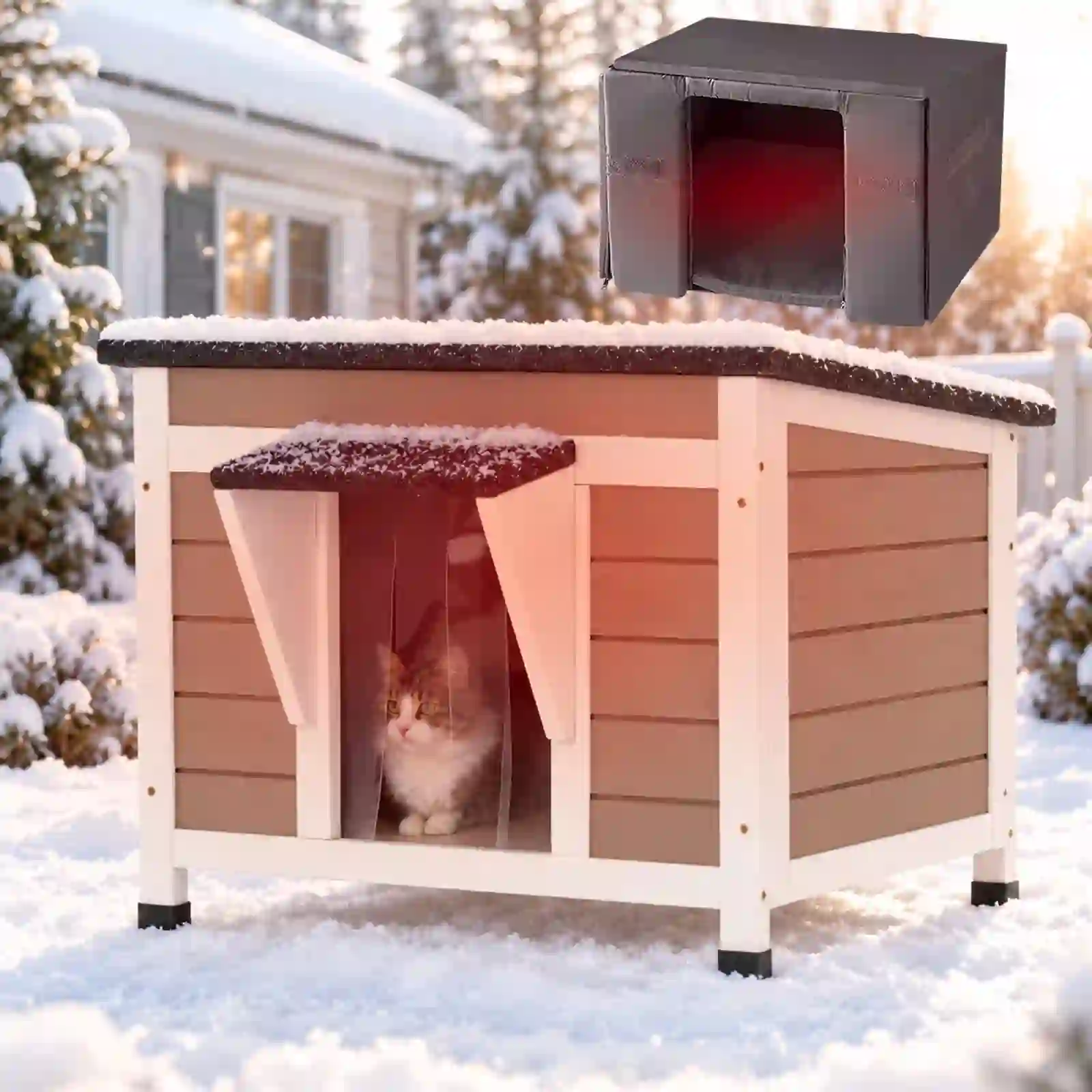 Aivituvin Insulated Outdoor Cat House for Winter