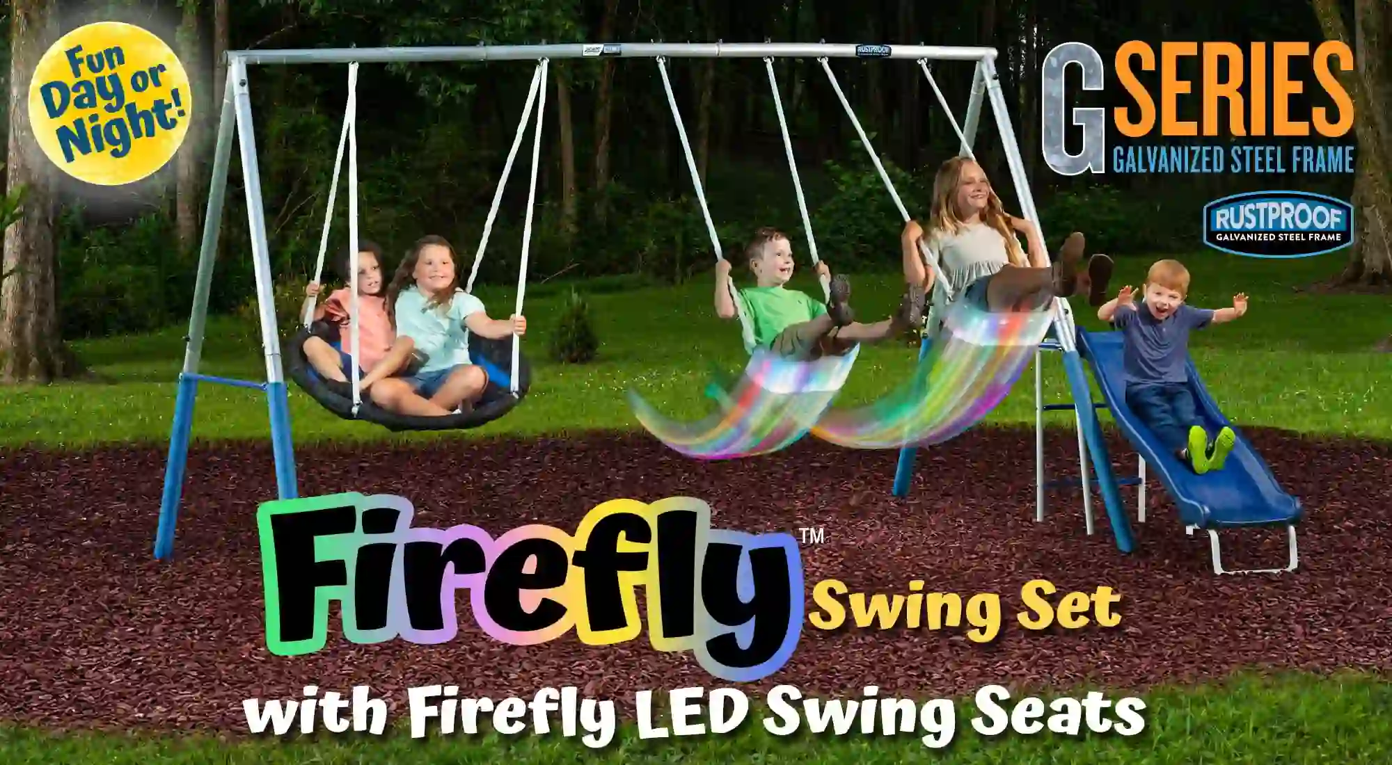 XDP Recreation Firefly Metal Frame Swing Set, Super Disc Swing