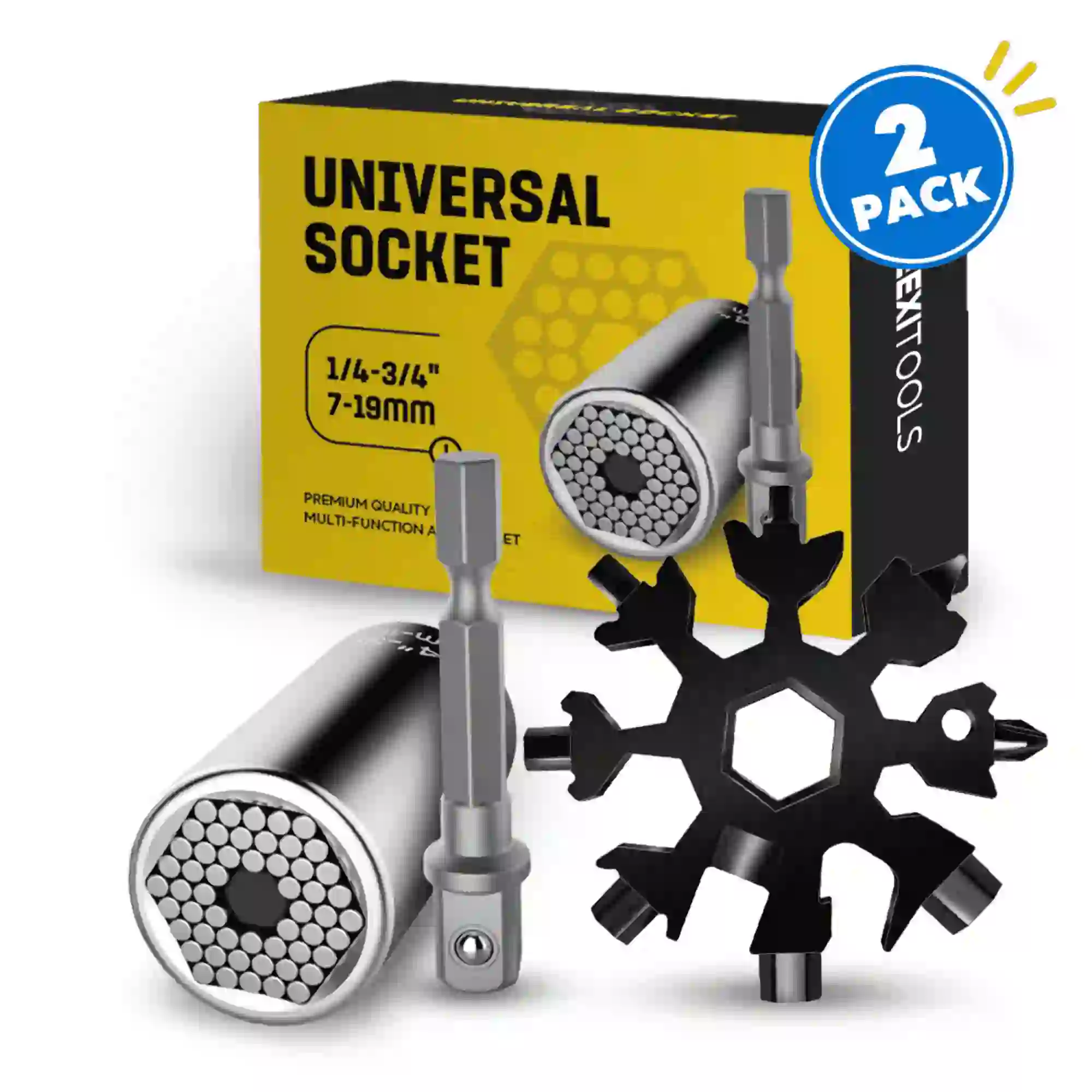 JEEXI Universal Socket + Snowflake Multitool Gifts for Men Dad