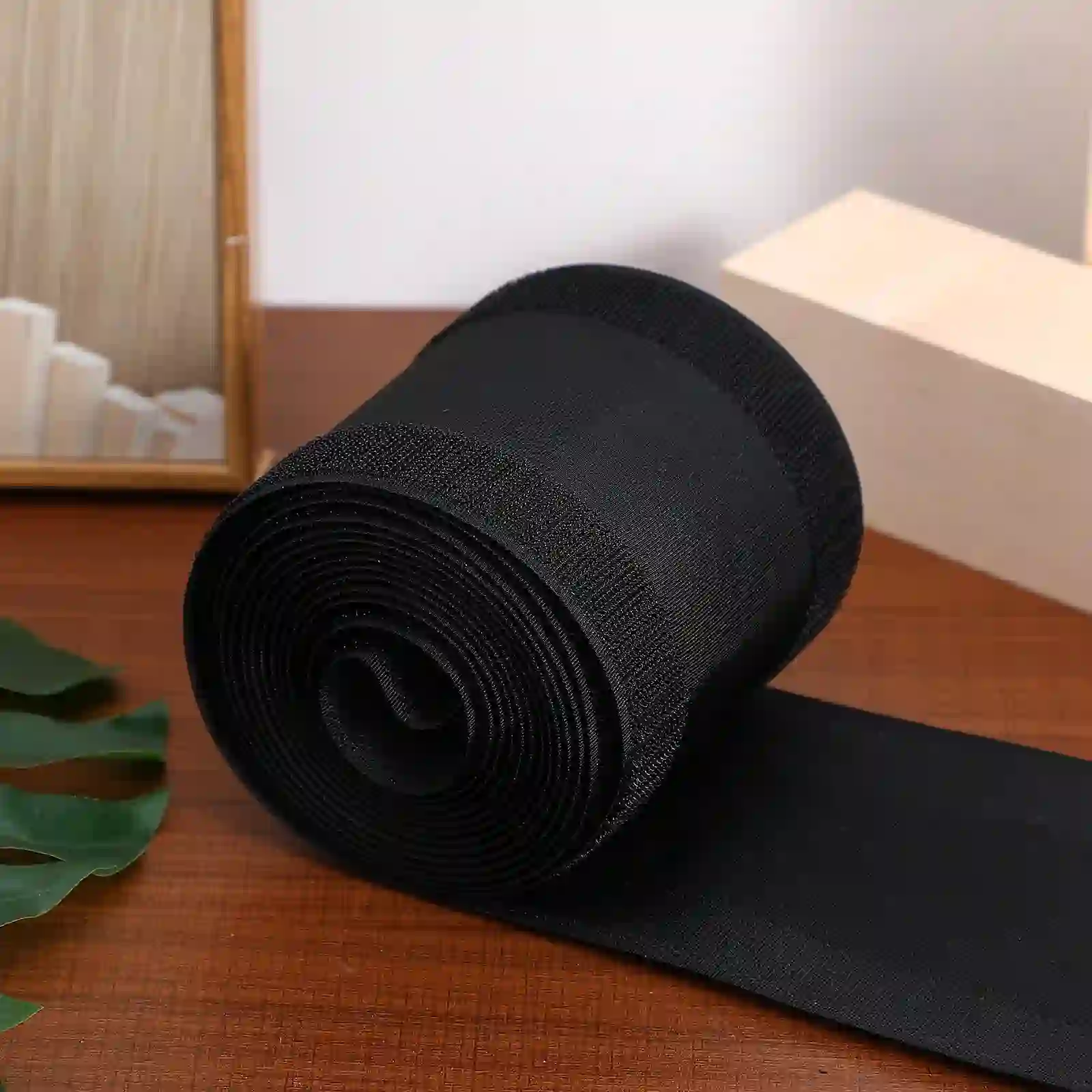 WESIEVYA Black Hook and Loop Tape for Home Carpet Cord Grip