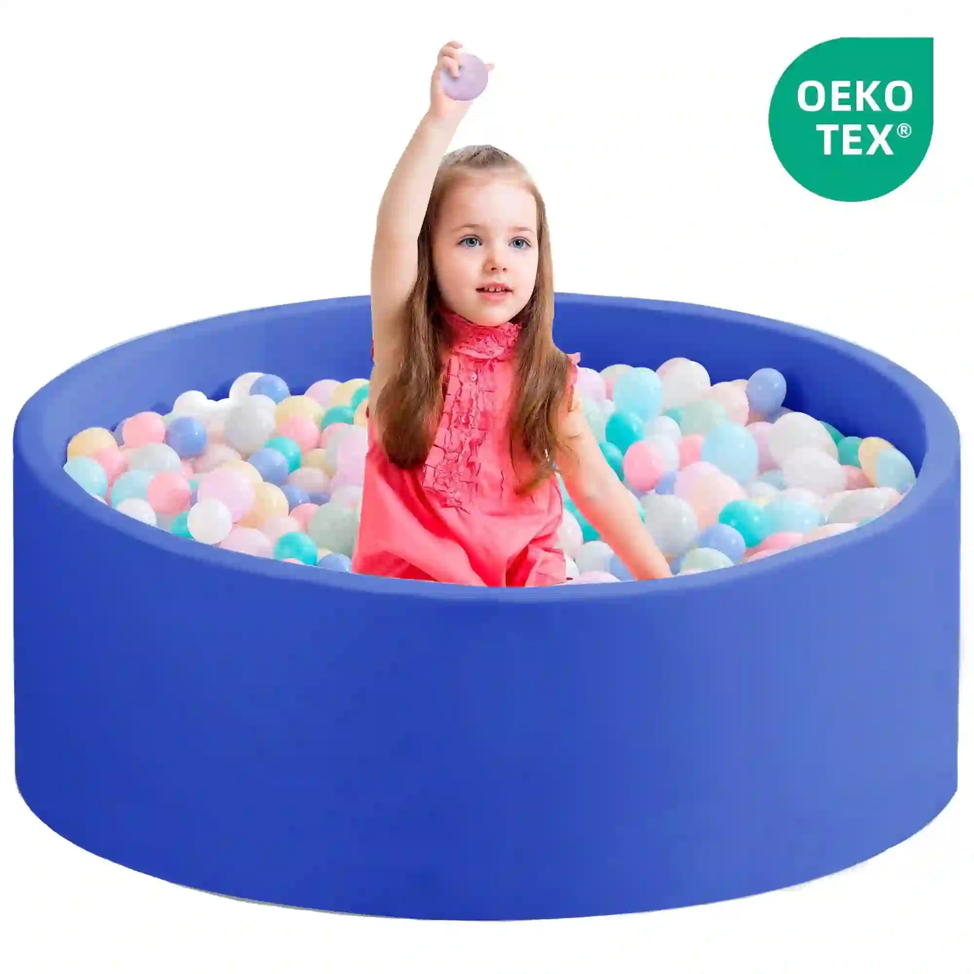 SAETSFEG Ball Pit for Toddlers 35.43"x11.81 Baby Ball Pit, (Blue