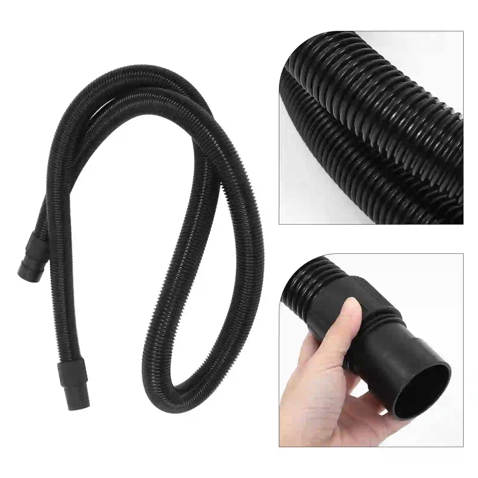SKISUNO Durable Black Vacuum Hose Extension Compatible