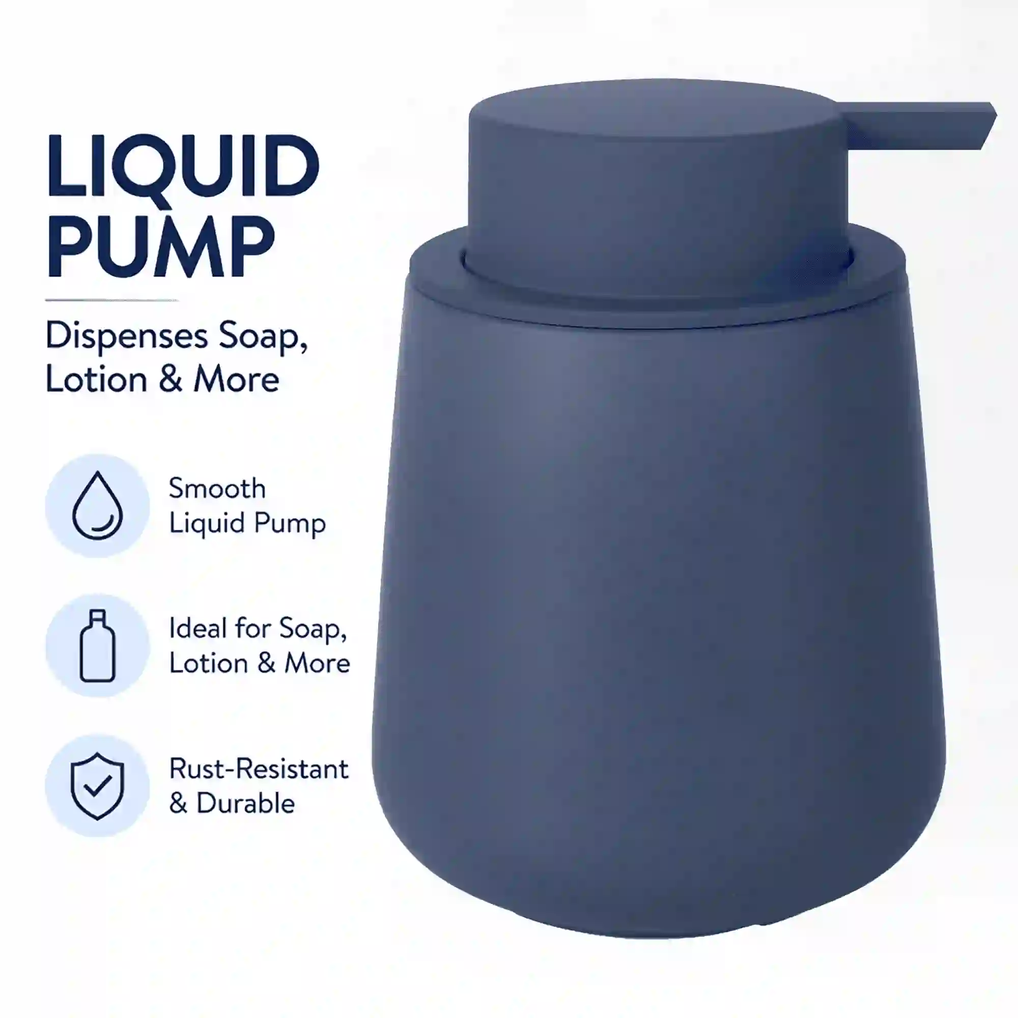 BosilunLife Soap Dispenser, 12oz Imitation Rubber Glaze, Blue