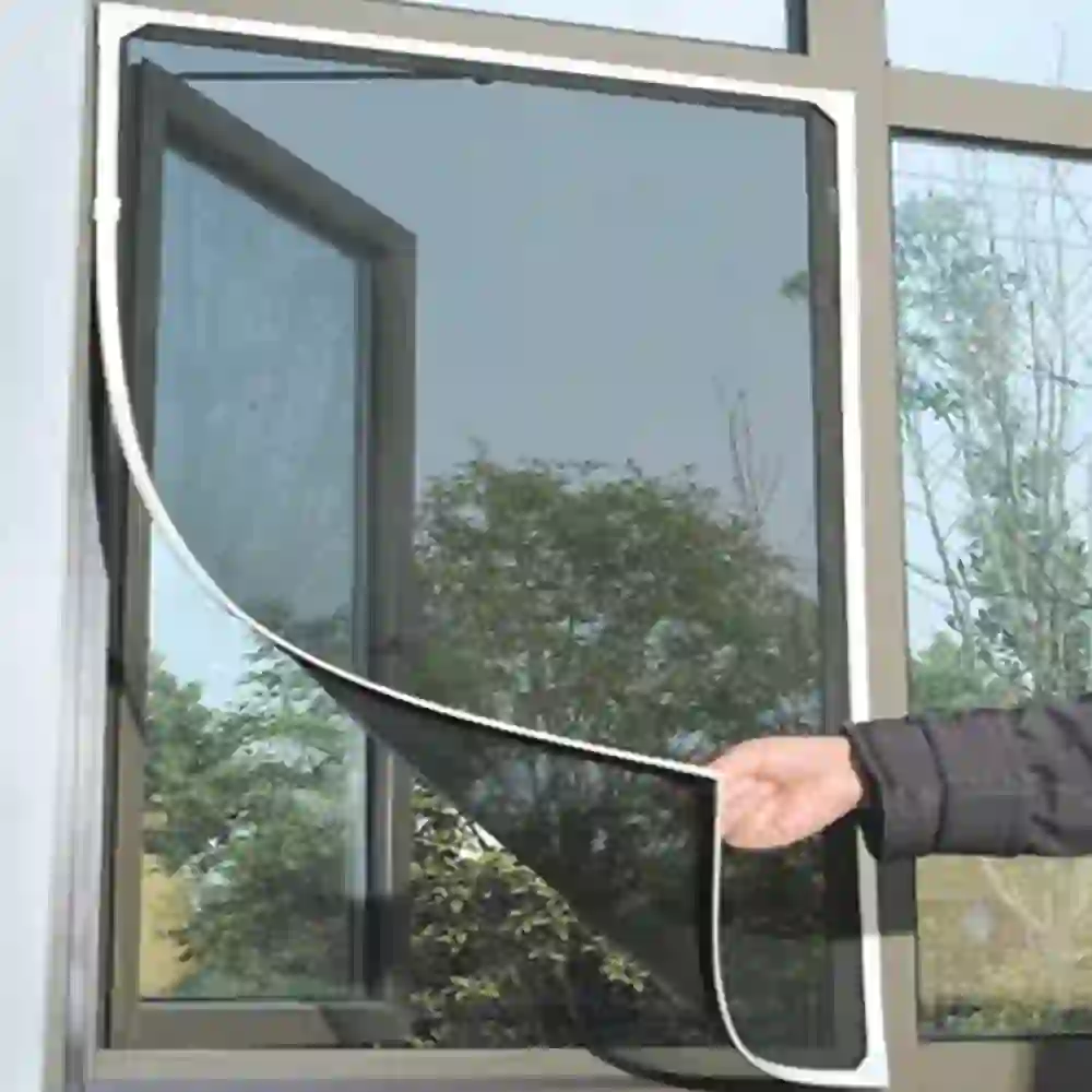 SDJMa DIY Adjustable Window Screen 59"x51" Indoor Insect Fly
