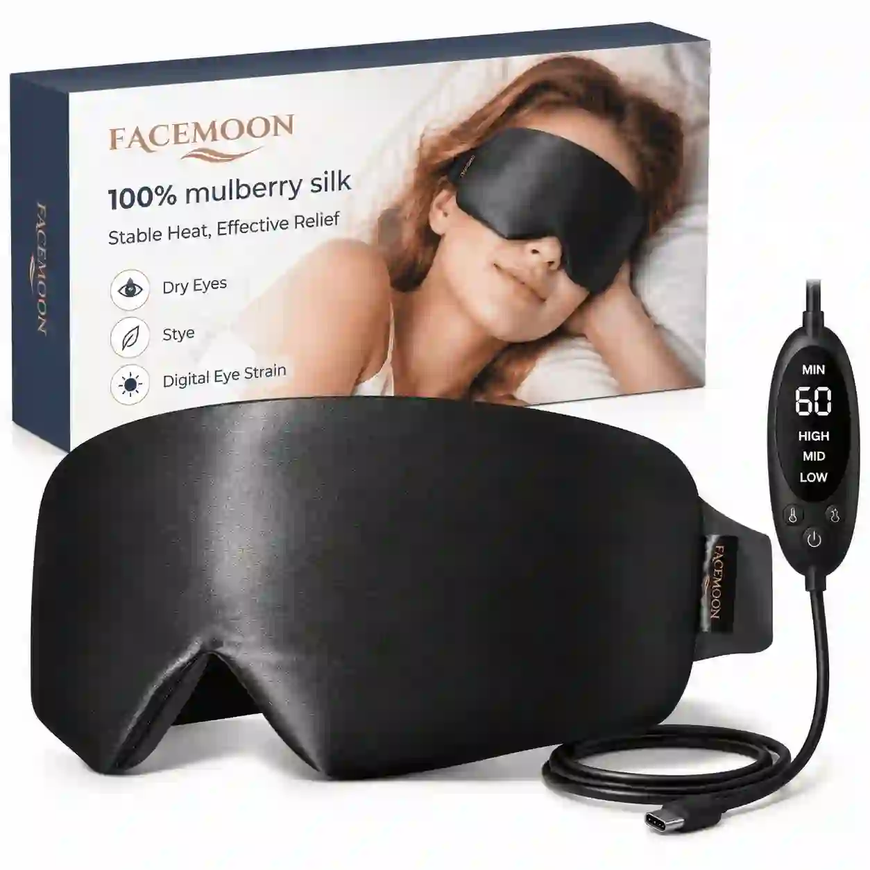 FACEMOON Heated Eye Mask – Daily Eye Care Warm Compress