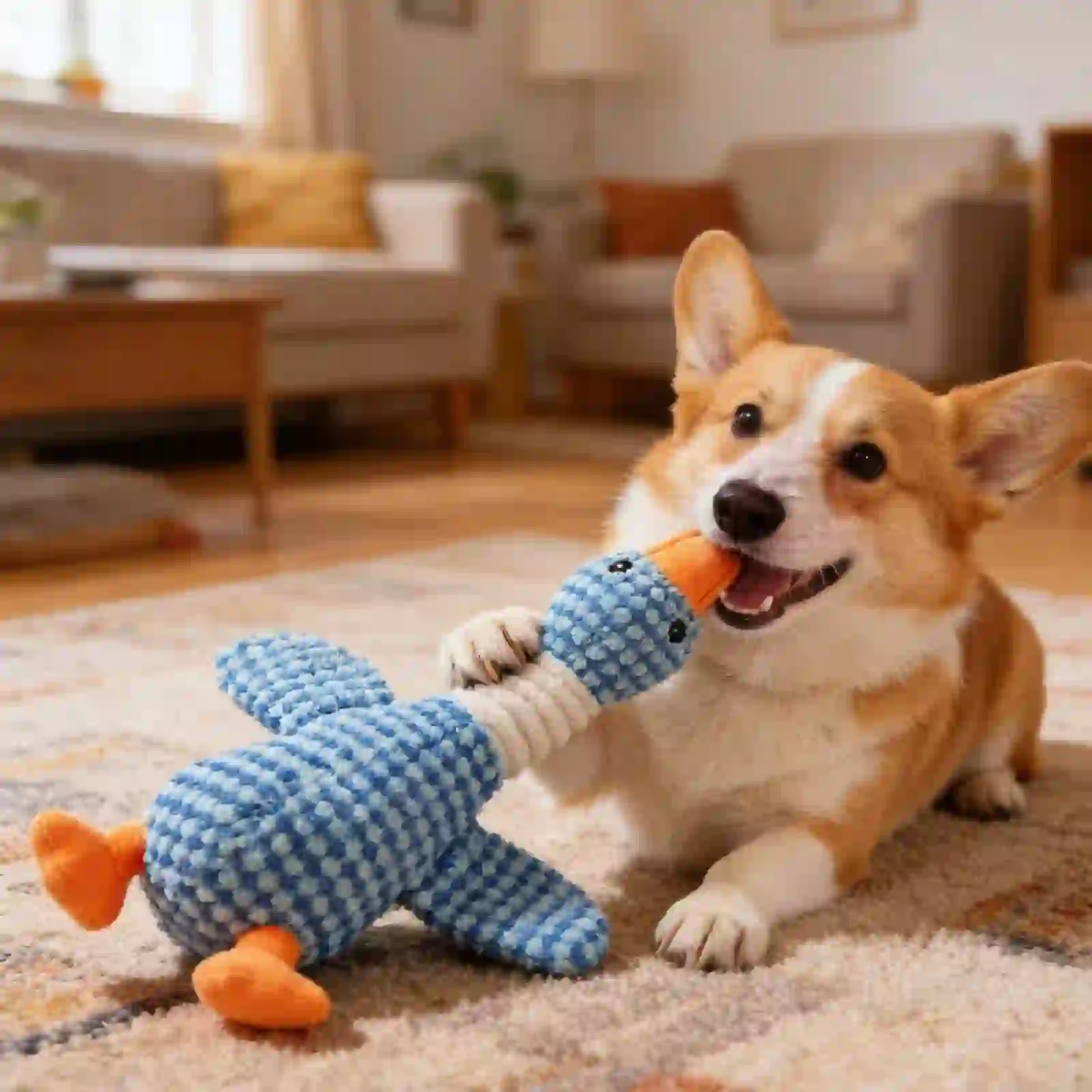 Goose Dog Toys, Goose Indestructible Dog Toys, Blue