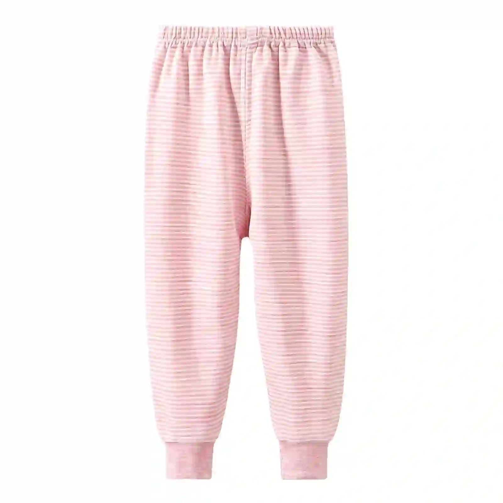 Kids Striped Cotton thermal Pants Fall Winter Warm, Pink 0-1Years