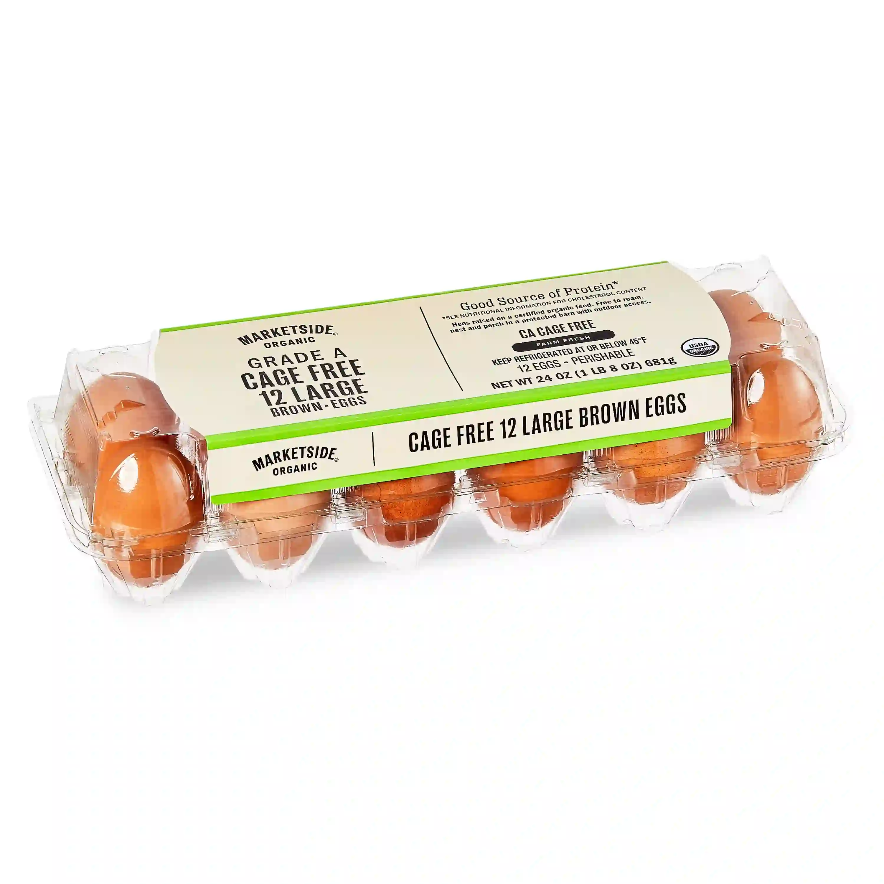 Marketside Organic Cage Free Large Brown Eggs 12 Count