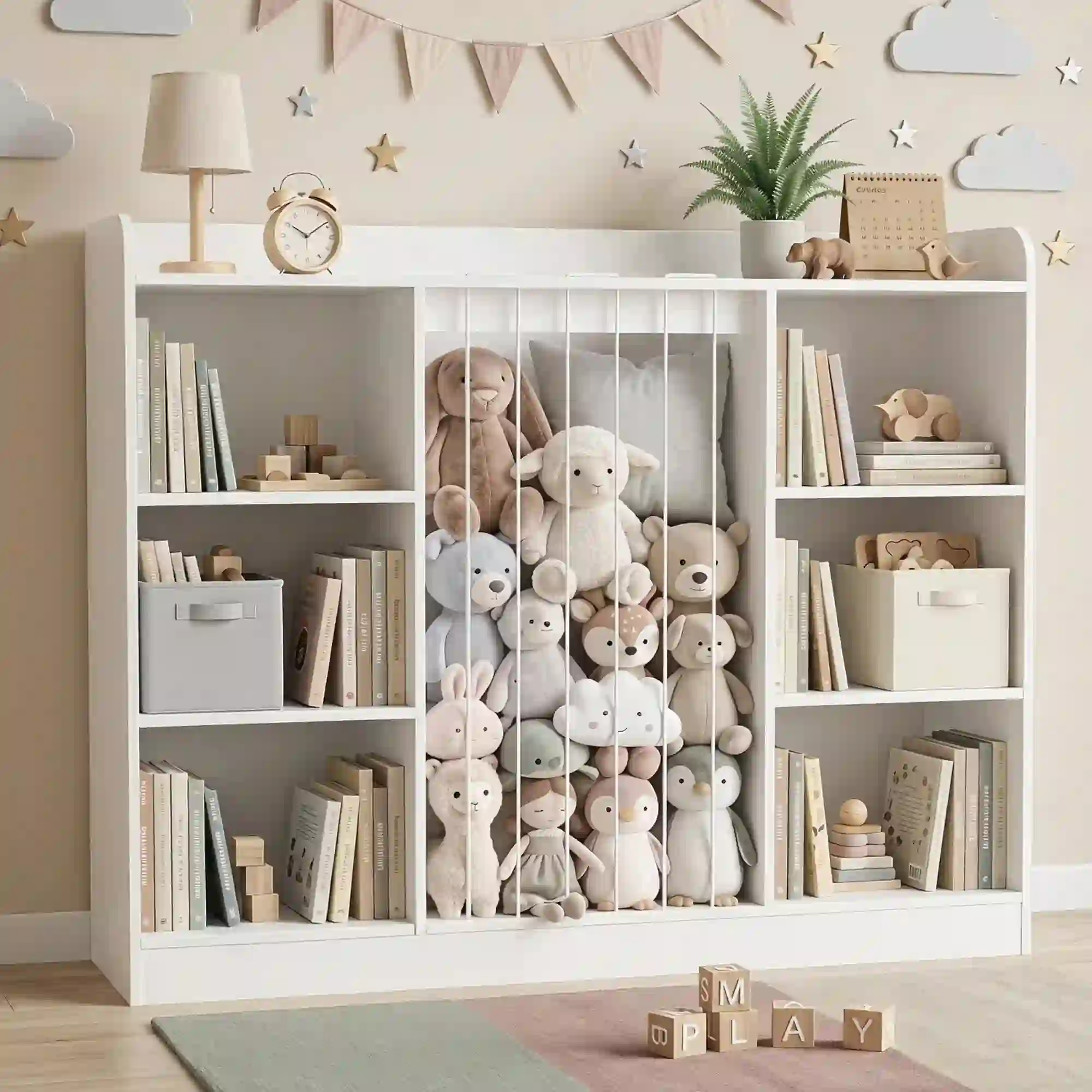 Jolie Vallee Kids Bookshelf and Toy Storage, Cube Bookshelf