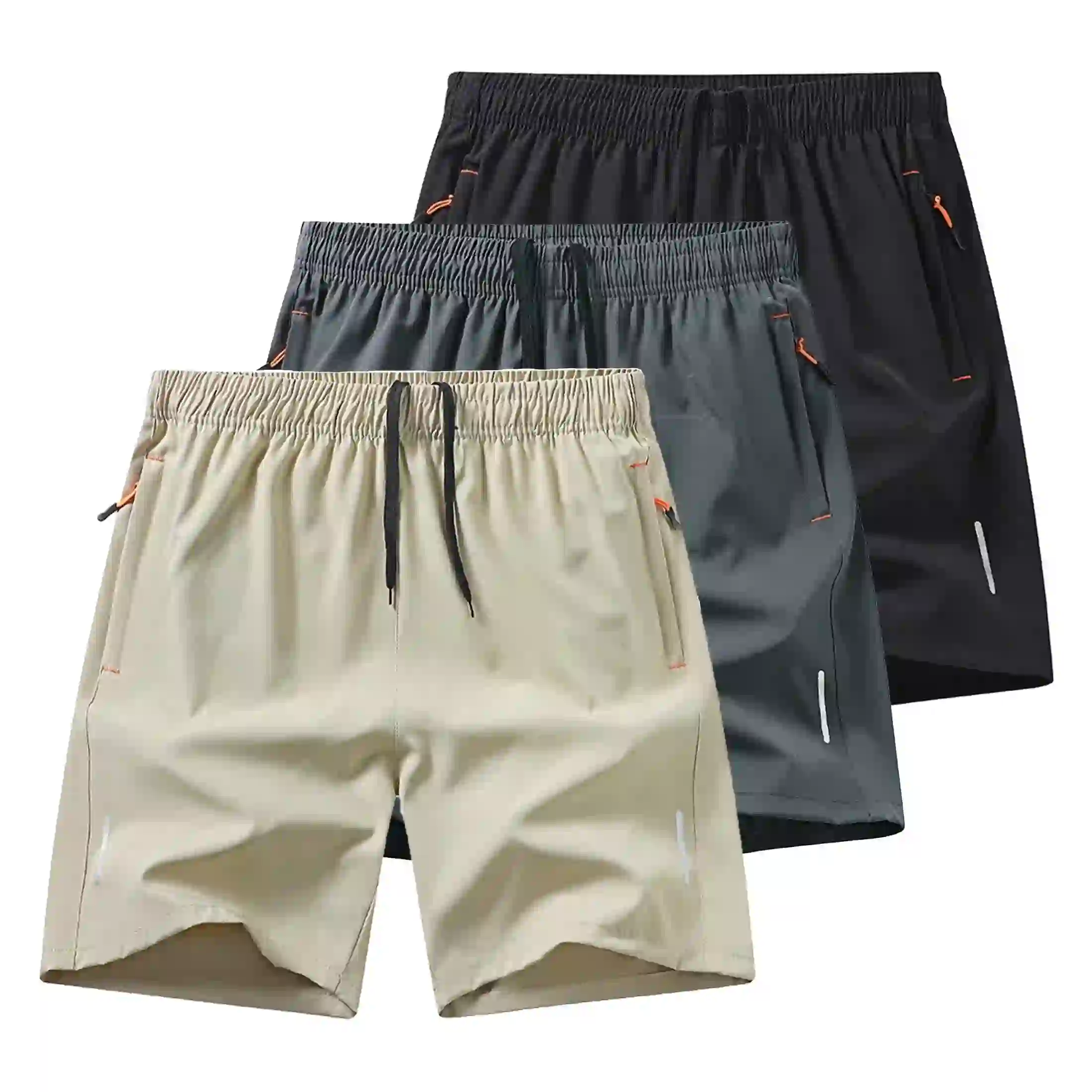 LONKITO 3 Pack Mens Shorts Elastic Waist Lightweight Summer