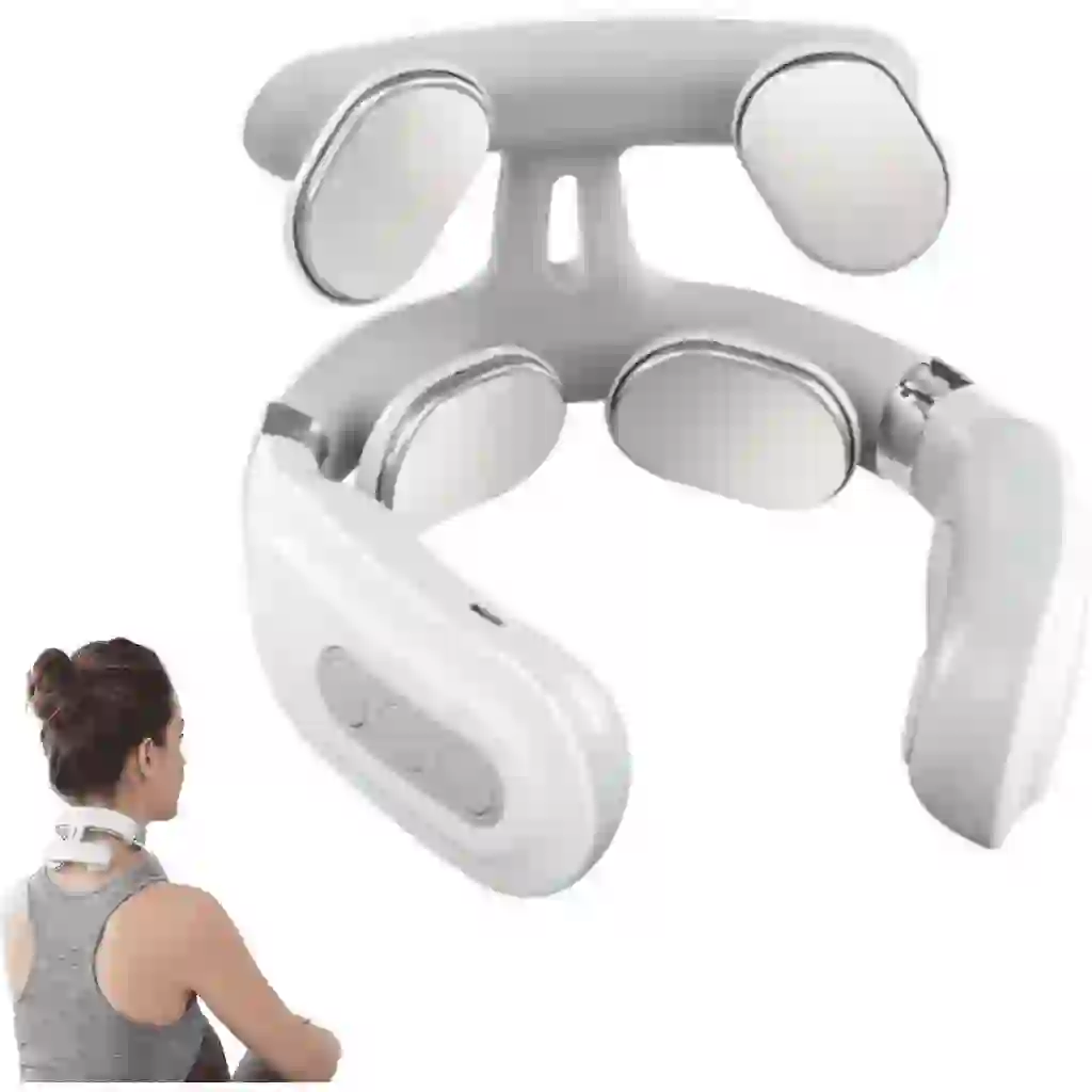 Restify Pro Cordless Electric Neck Massager, White, 1 Count