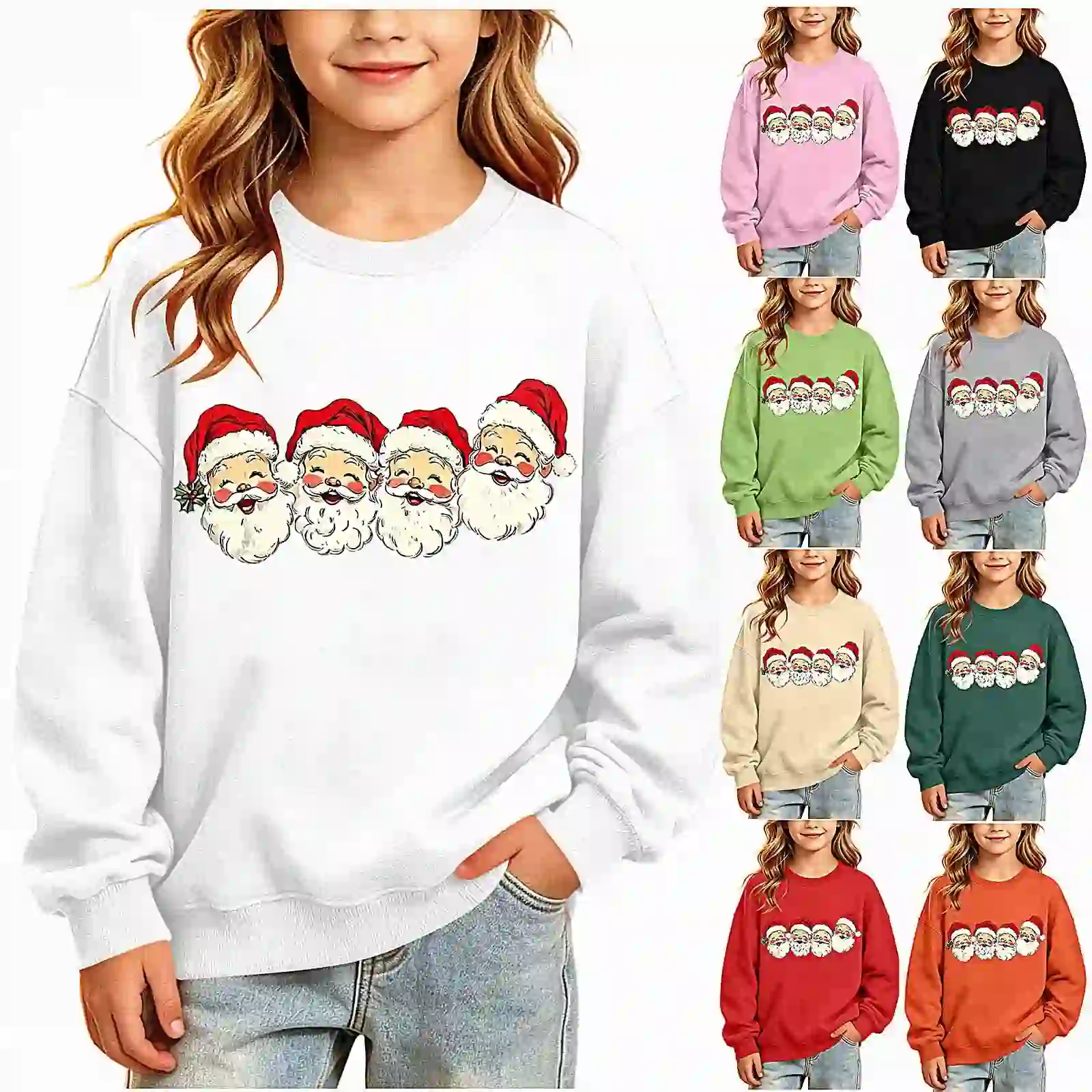 Crunowin Kids Christmas Sweatshirts (2-16) Graphic, White Size 3T