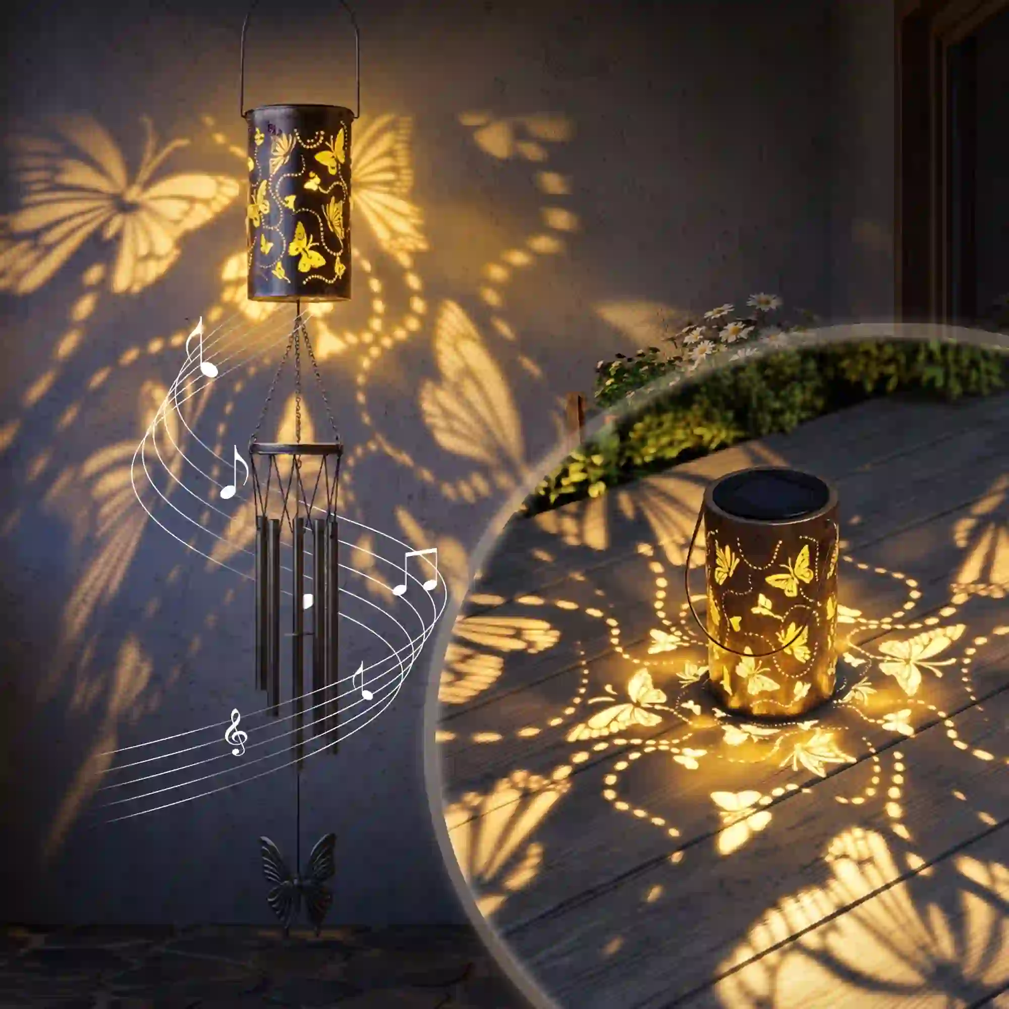 BSHAPPLUS 39" Solar Wind Chimes for Outside