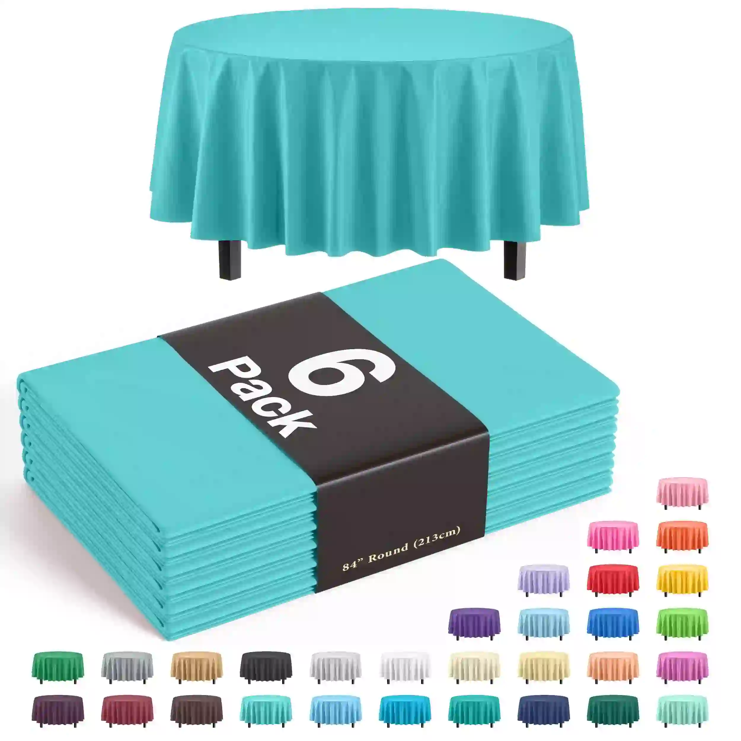Exquisite Premium 84" Round Plastic Tablecloth