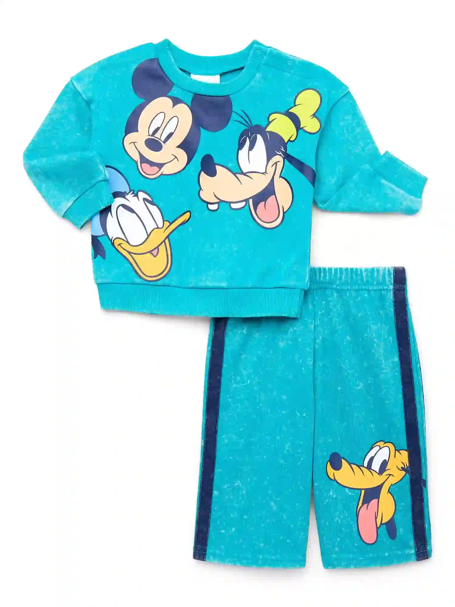Mickey and Friends Baby Long Sleeve Graphic Crewneck Tee, 2-Piece