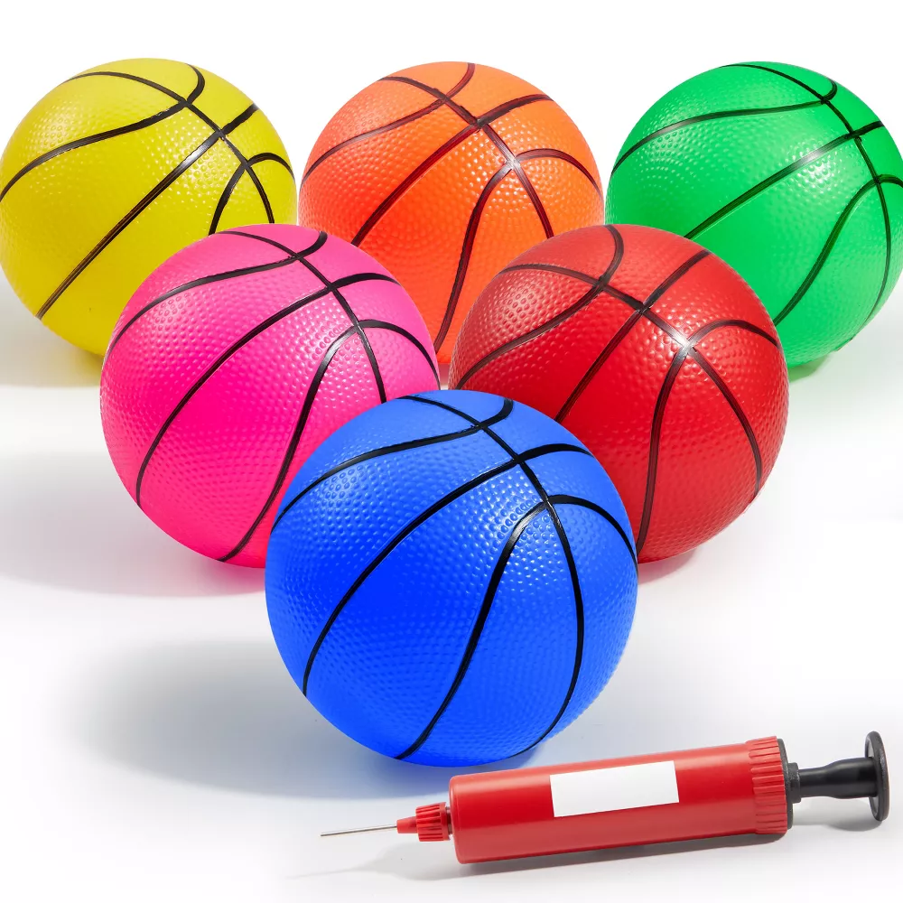 6 Pcs Mini Basketballs for Kids Colorful 5" Small Basketball Toys