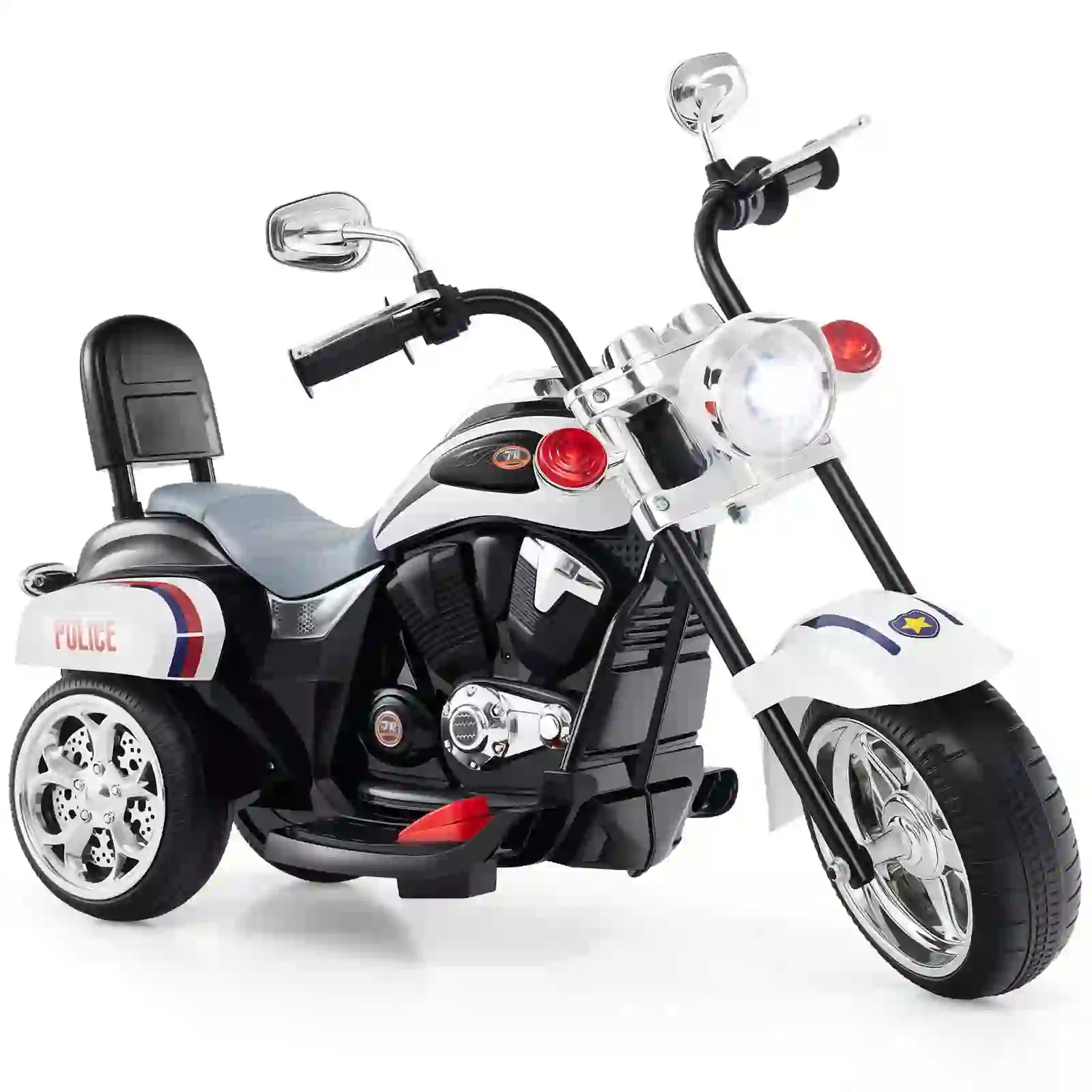 Costway 3 Wheel Kids Ride On Motorcycle 6V Battery, Police
