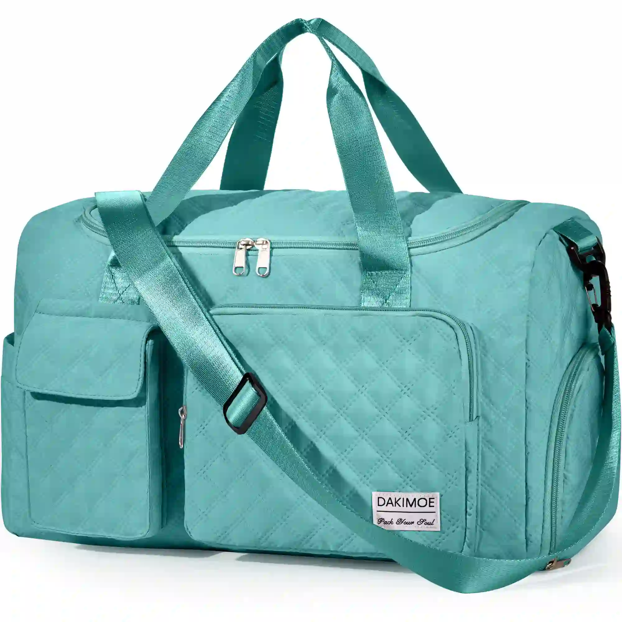 DAKIMOE Travel Duffle Bag for Women Men, Blue