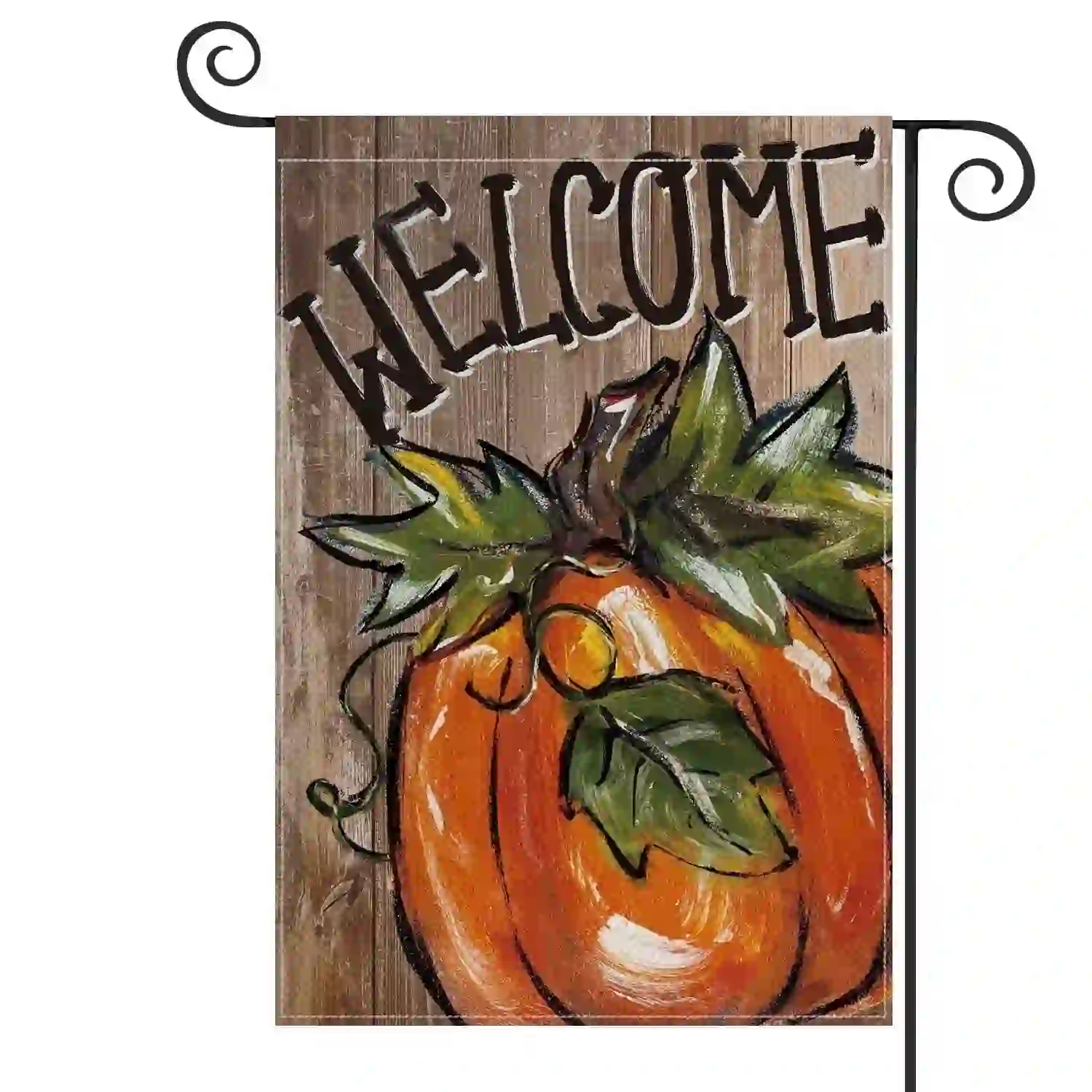 Sm:)e Pumpkin Fall Garden Flag 12x18 Inch Double Sided Outside