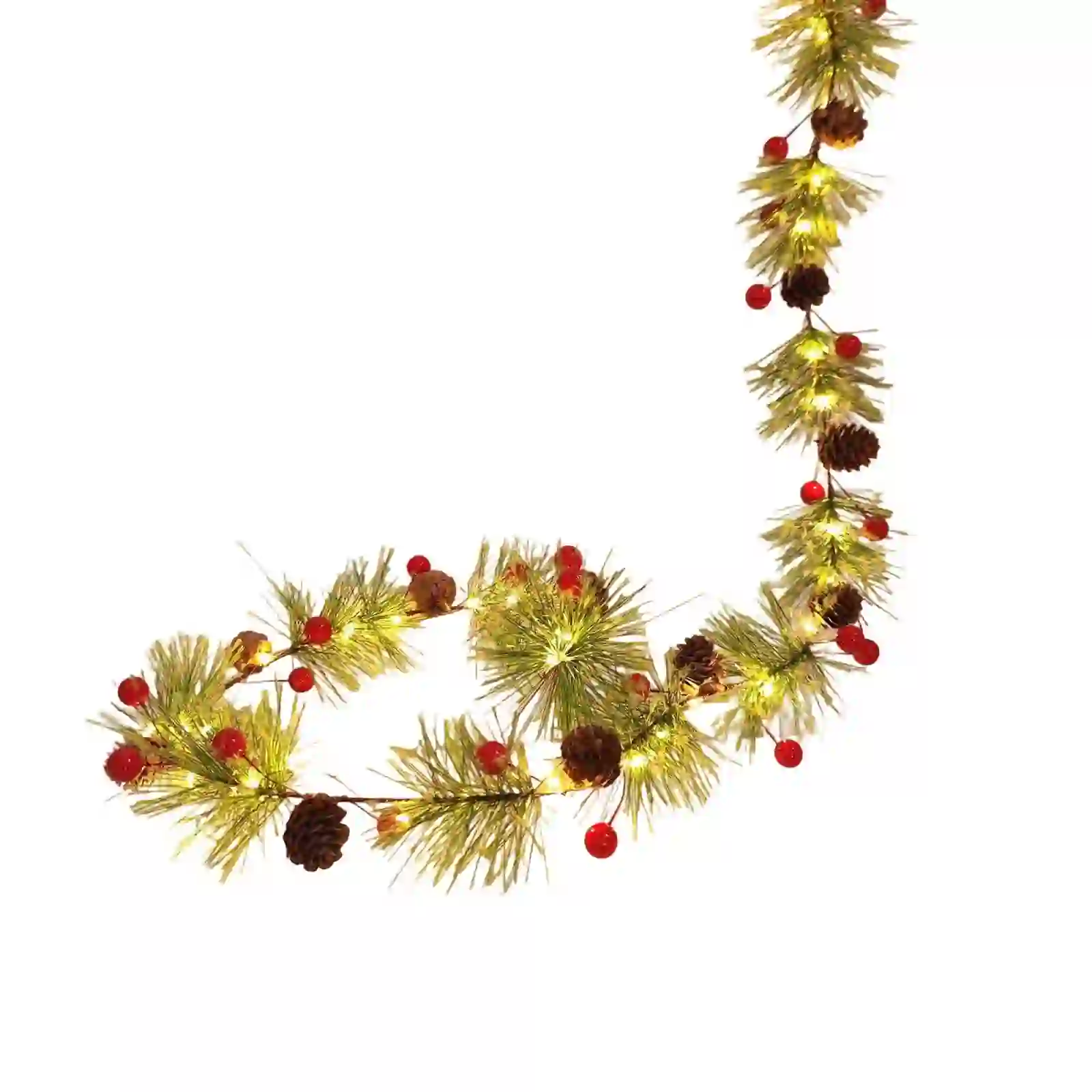 Giftesty 9.83' Pre-Lit Christmas Pine Garland with 30 LED Lights