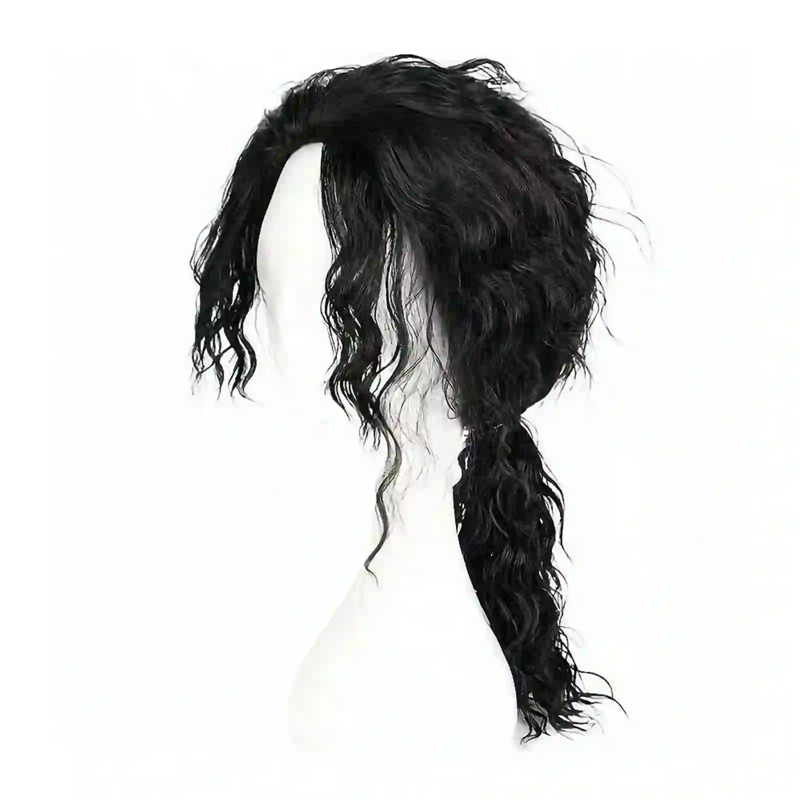 Black Curly Wig for Men 70s 80s Rocker Costume