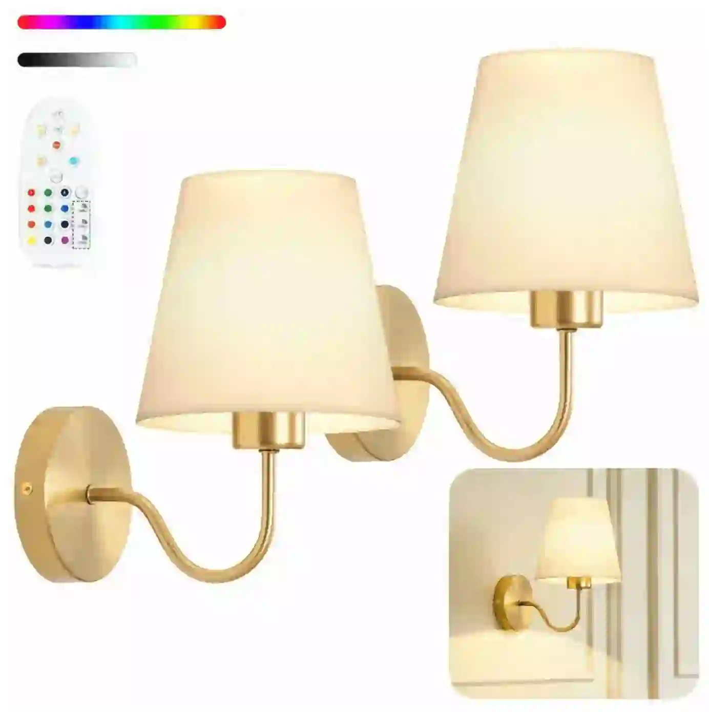 DAYBETTER Battery Operated Wall Sconces Set of 2