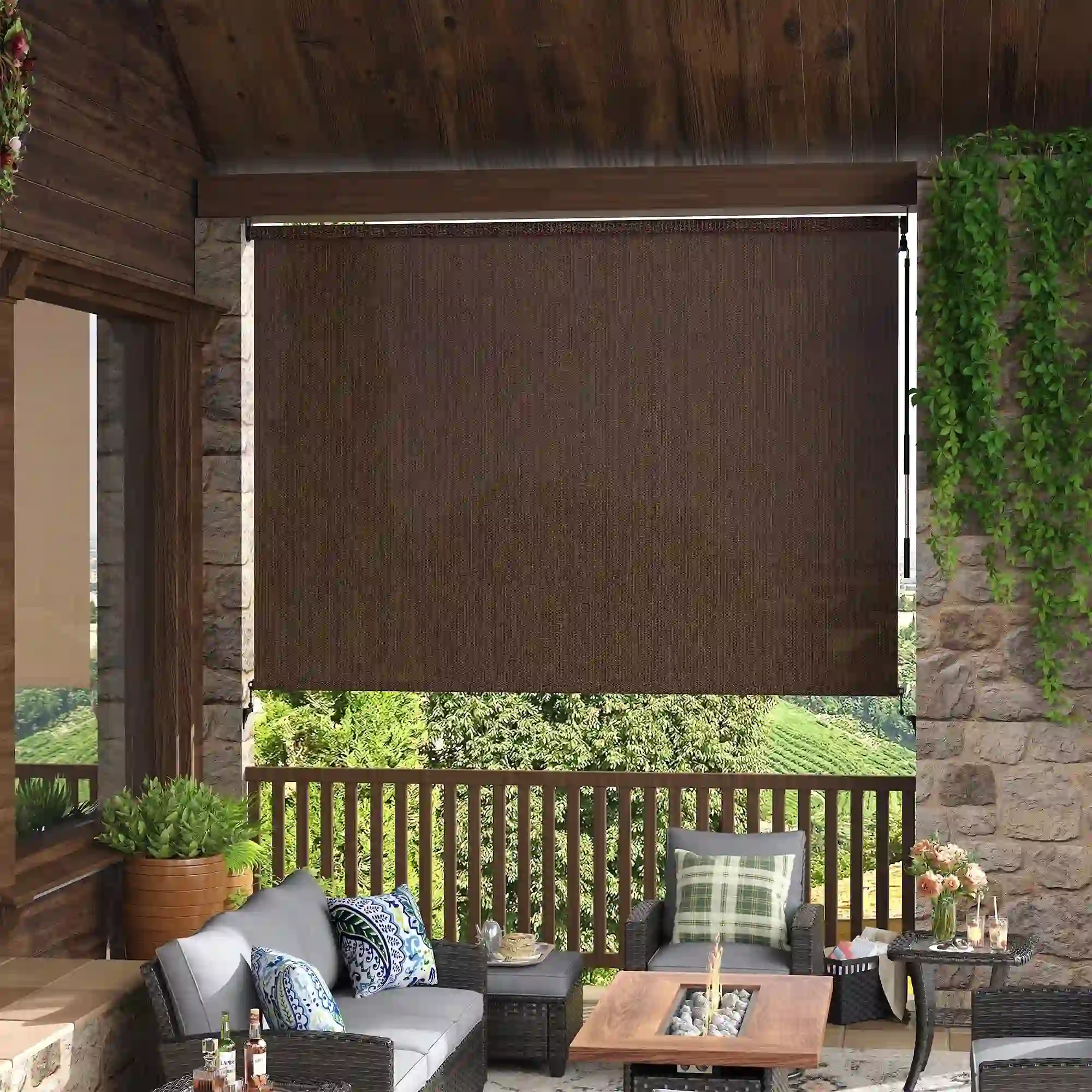 VOXBIN 9'Wx8'H Outdoor Roller Shades